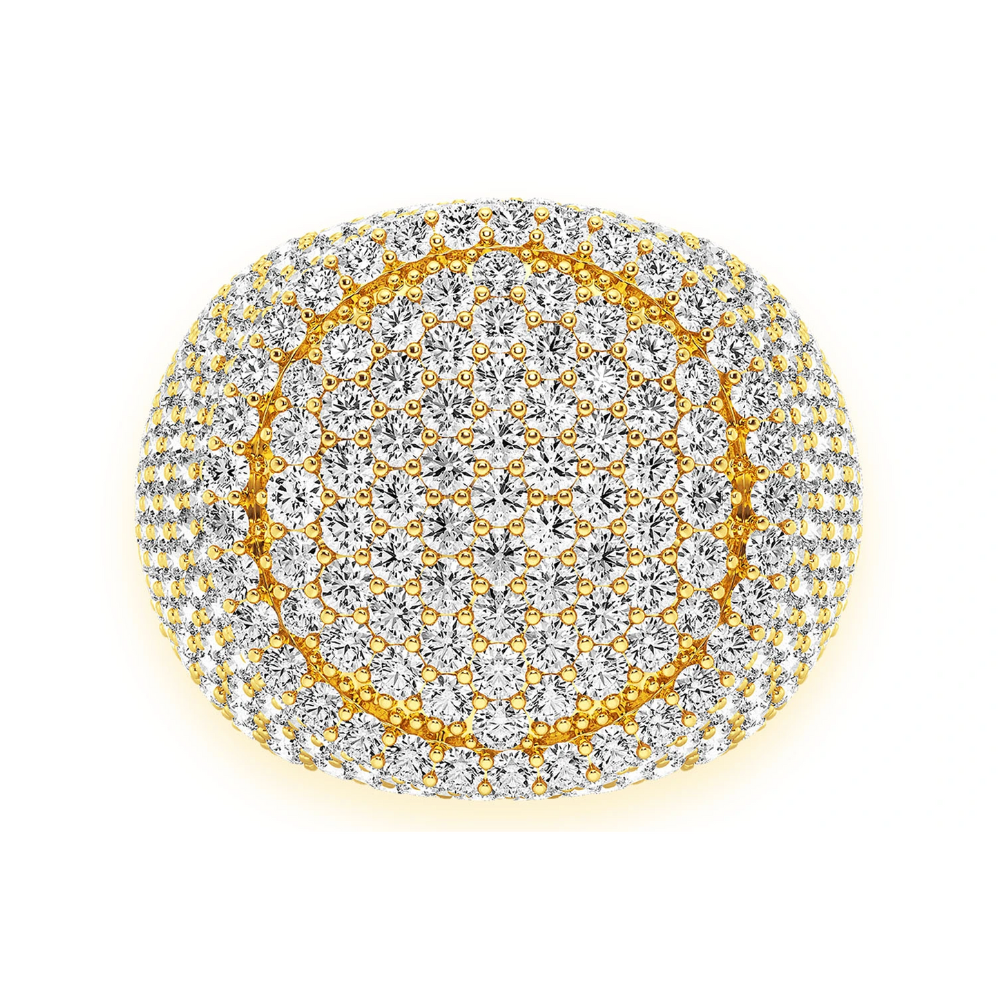 Round Signet Ring in 14K yellow gold, front view