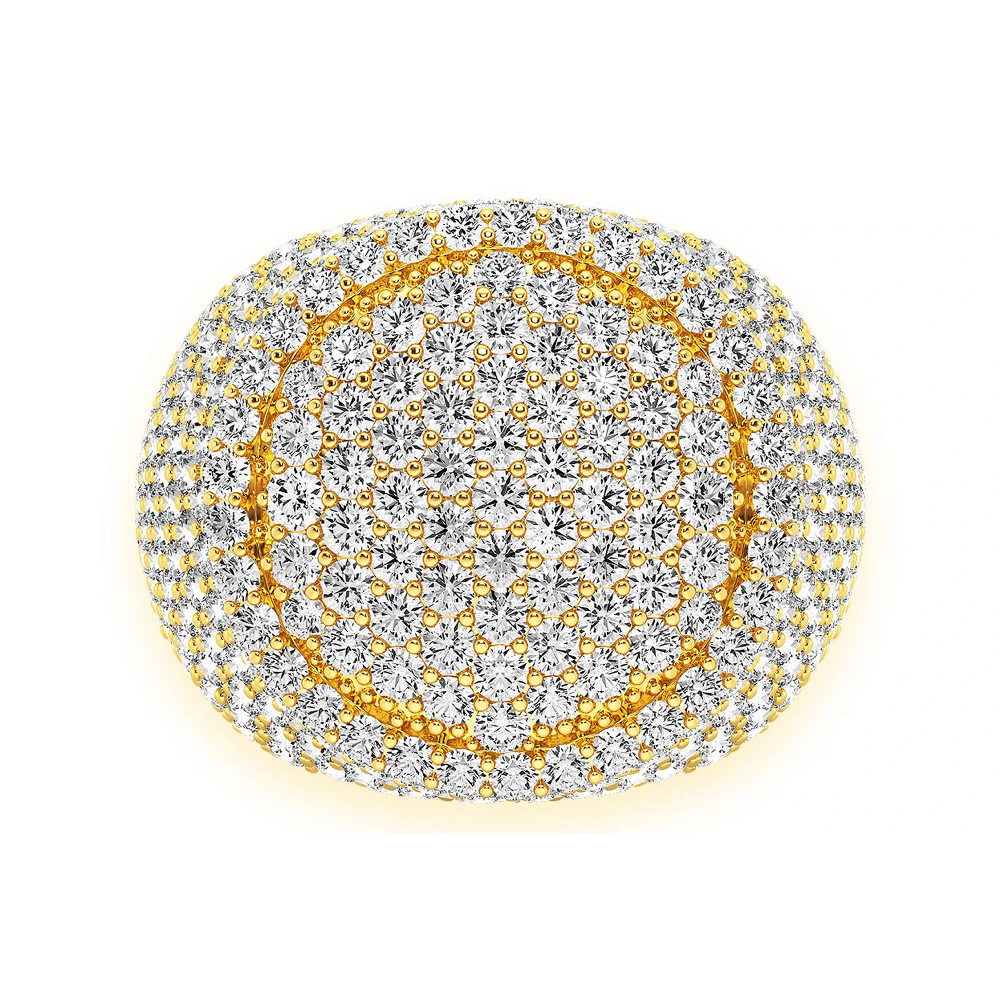 Round Signet Ring in 14K yellow gold, front view