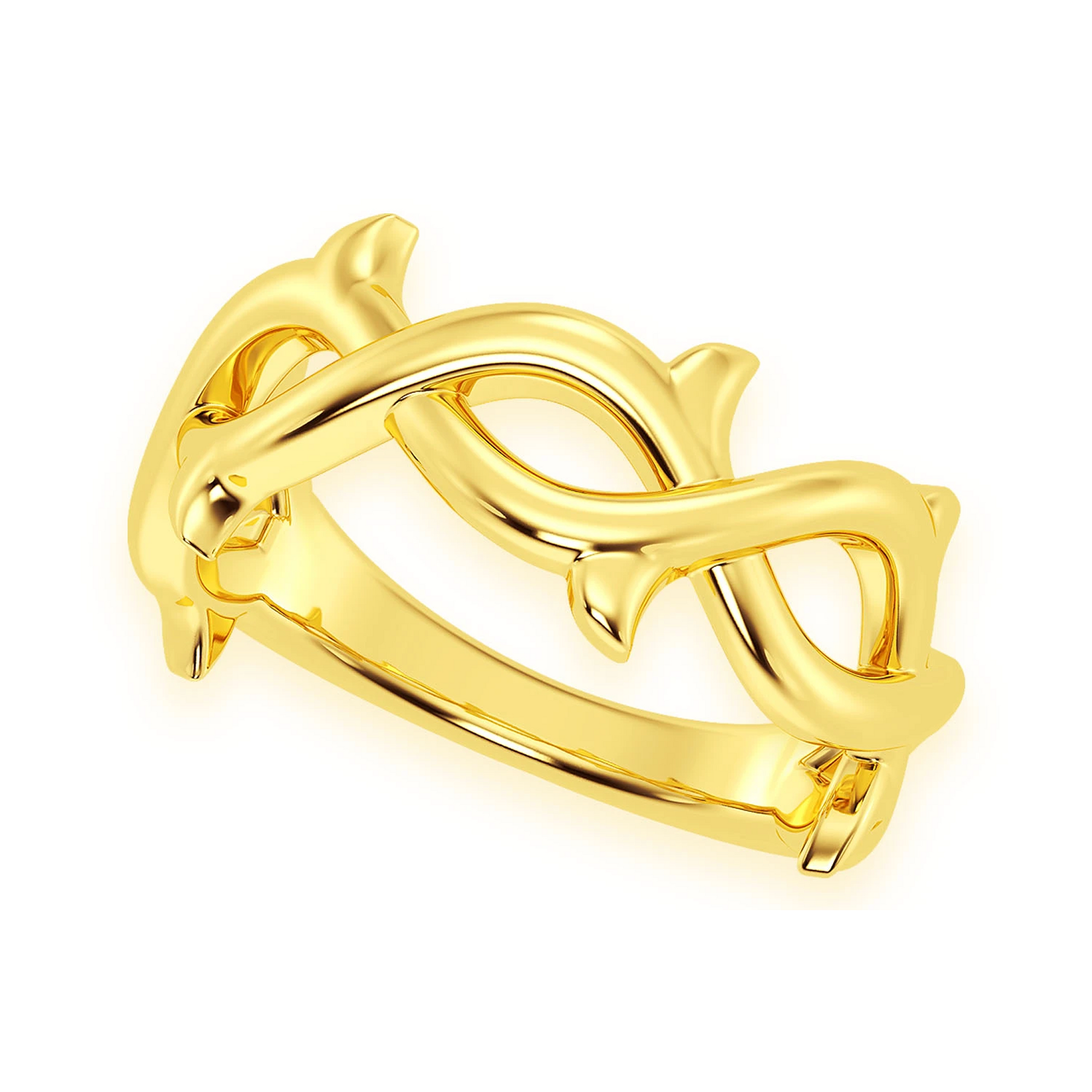 Thorn Ring in 14K yellow gold, detail view