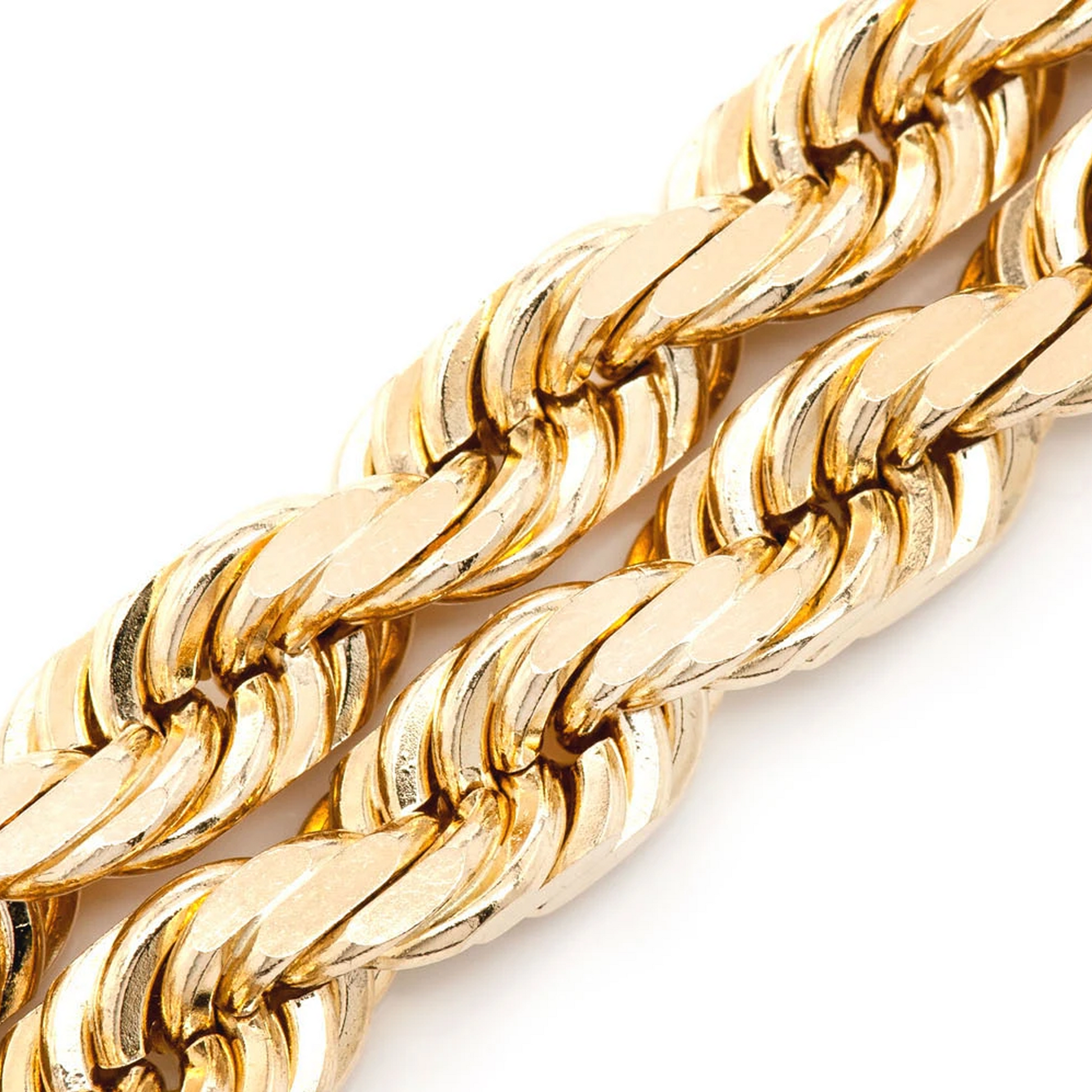 Rope Gold Chain in 14K yellow gold, 8mm width, detail view