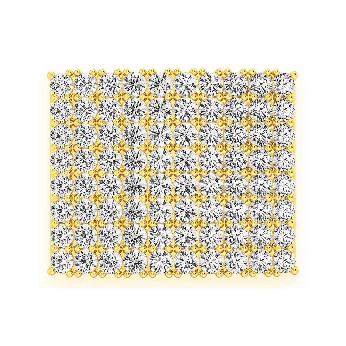 Square Signet Diamond Ring in 14K yellow gold, angled view