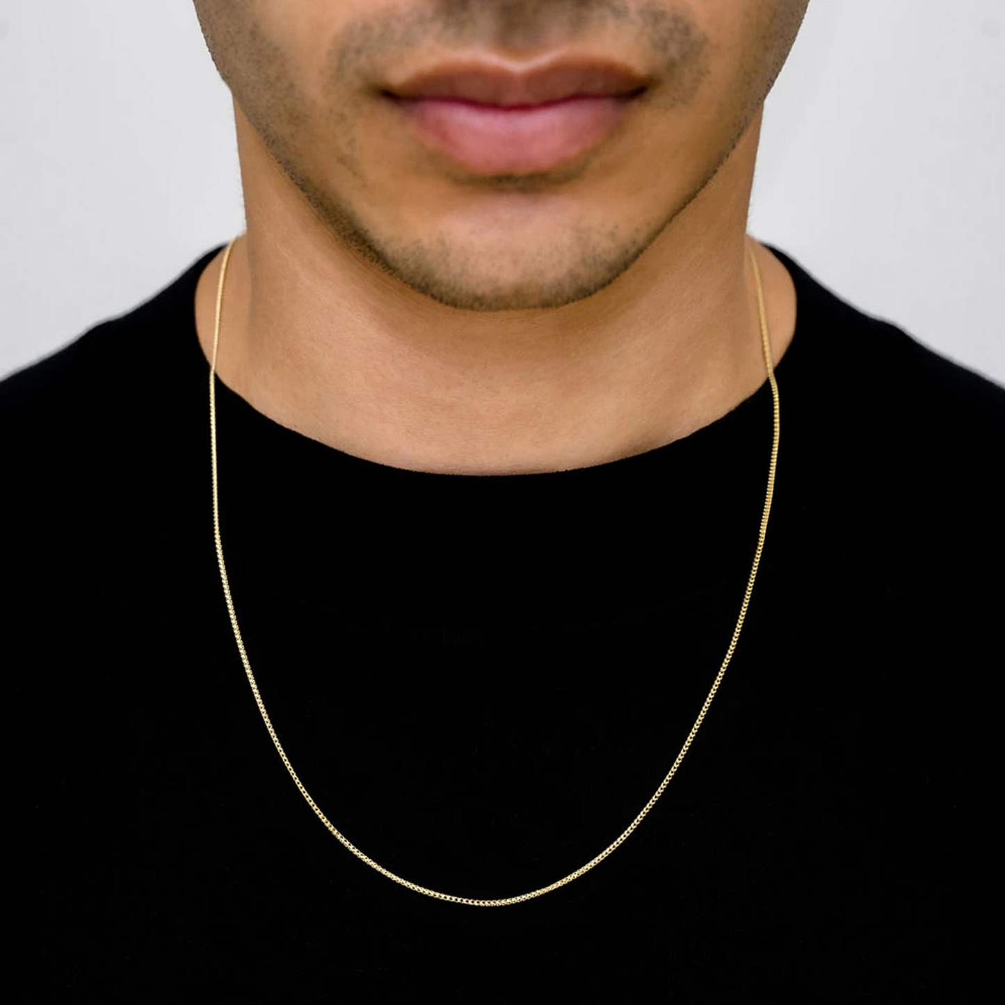 Franco Gold Chain in 14K white gold, 1mm width, alternate view