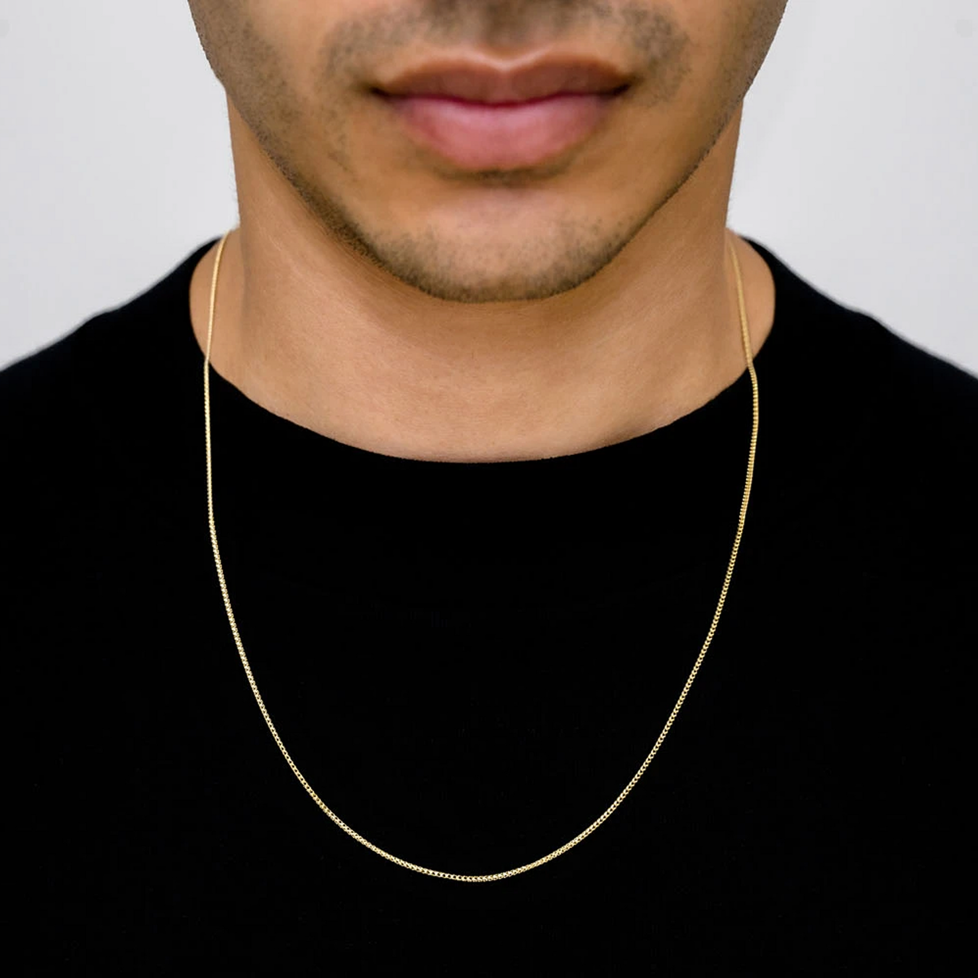 Franco Gold Chain in 14K white gold, 1mm width, alternate view