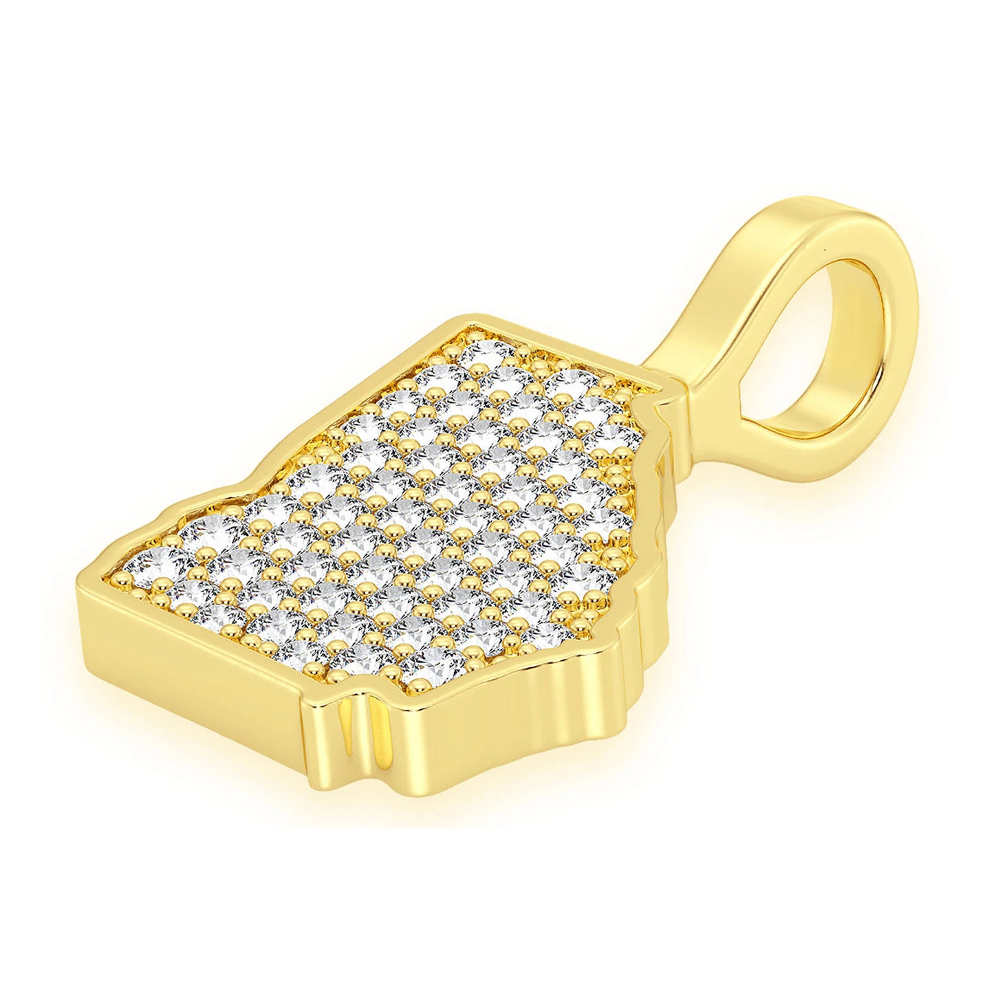 US State Diamond Pendant in 14K yellow gold, Georgia design, detail view