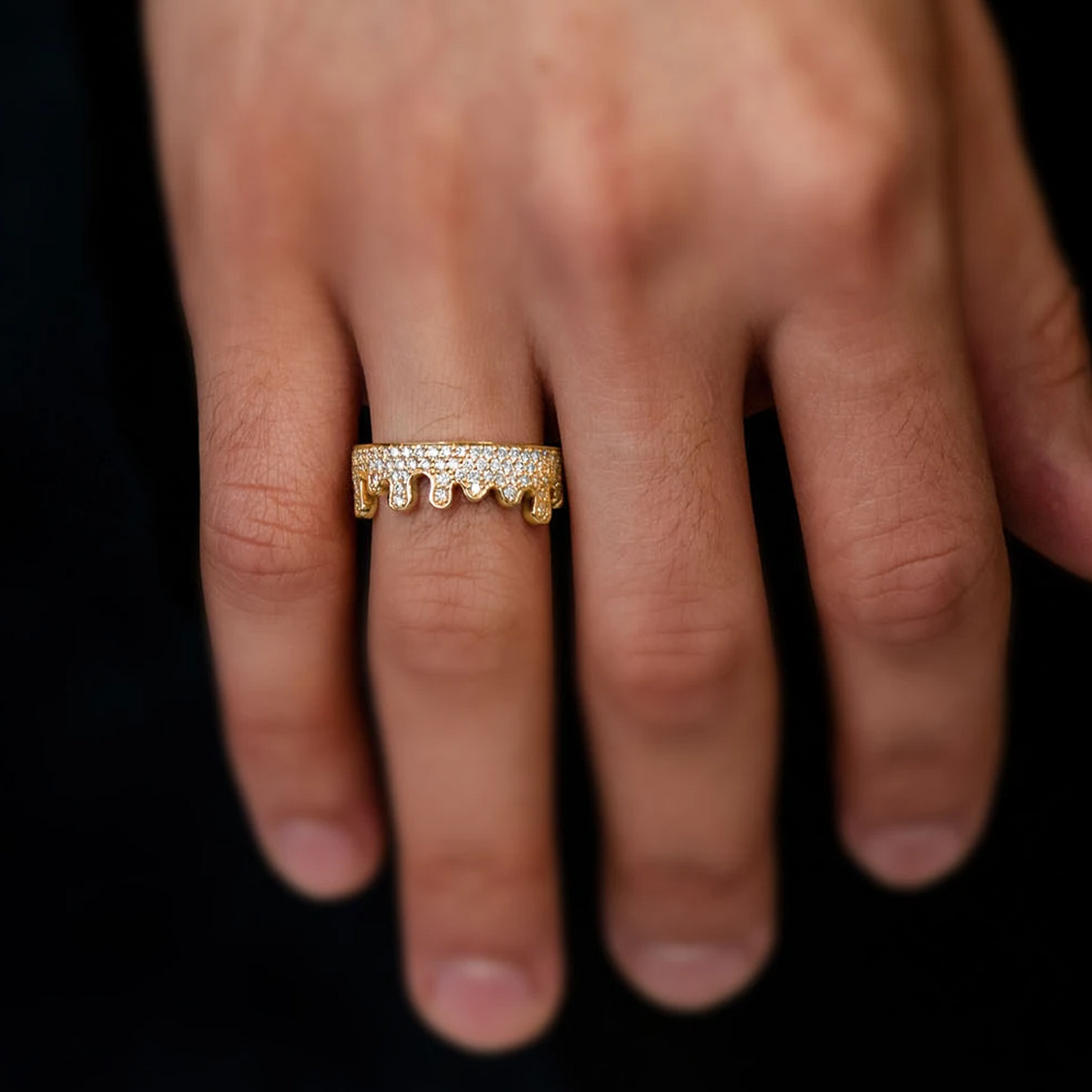 Diamond Drip Ring in 14K yellow gold, 1.00ctw, alternate view