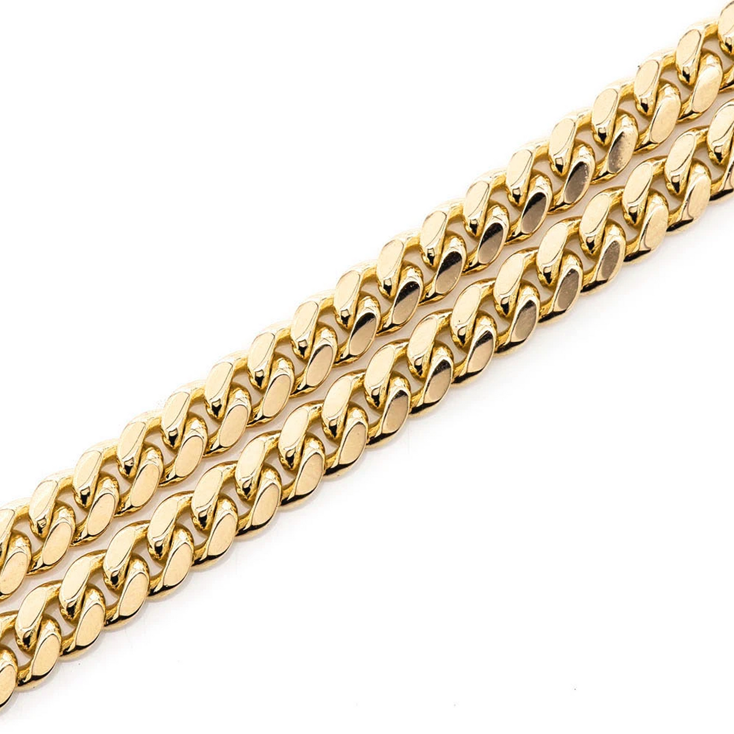 Miami Cuban Gold Chain in 14K yellow gold, 6mm width, detail view
