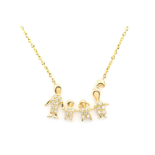 Family of Four Diamond Necklace