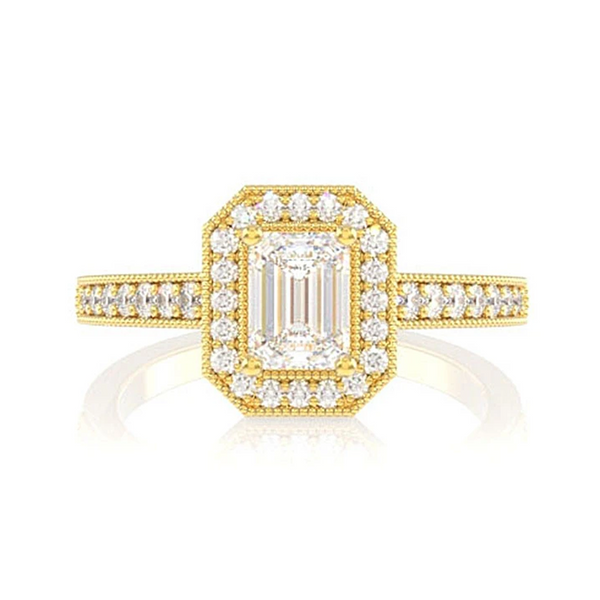 Radiant Halo Engagement Ring