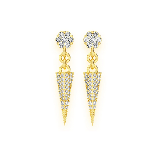 Pyramid Diamond Stud Drops
