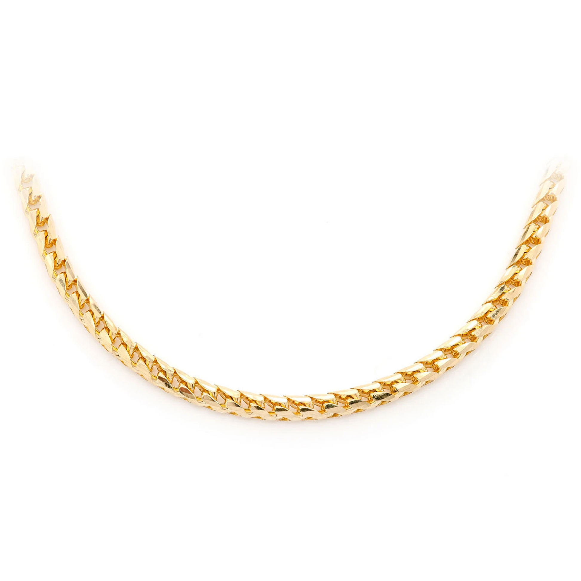 Franco Gold Chain in 14K yellow gold, 3.5mm width, front view