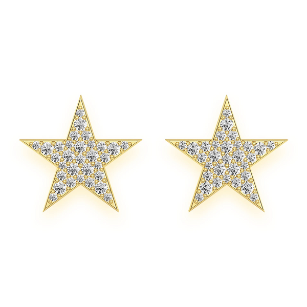 Five Point Star Diamond Stud Earrings