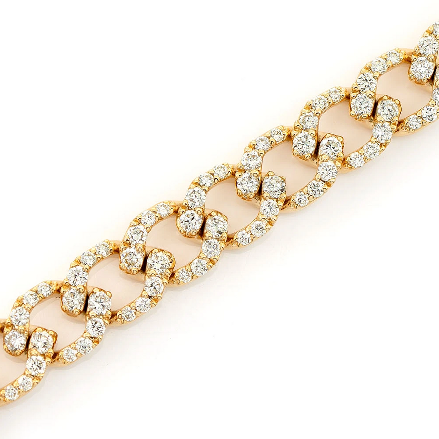 Elongated Cuban Diamond Bracelet in 14K yellow gold, 6mm / 3.75ctw width, alternate view