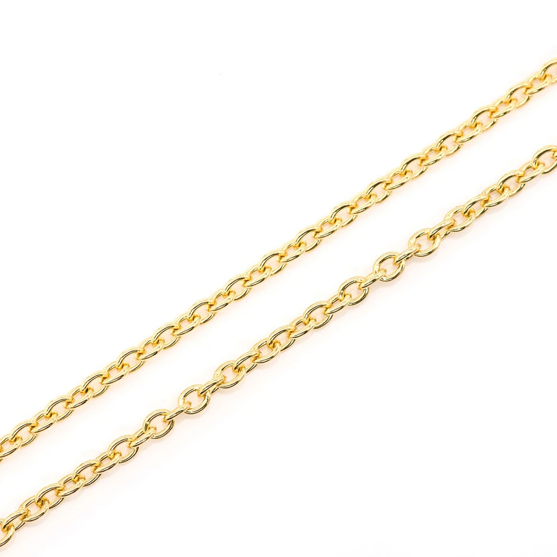 Rolo Gold Chain in 14K yellow gold, 2mm width, angled view