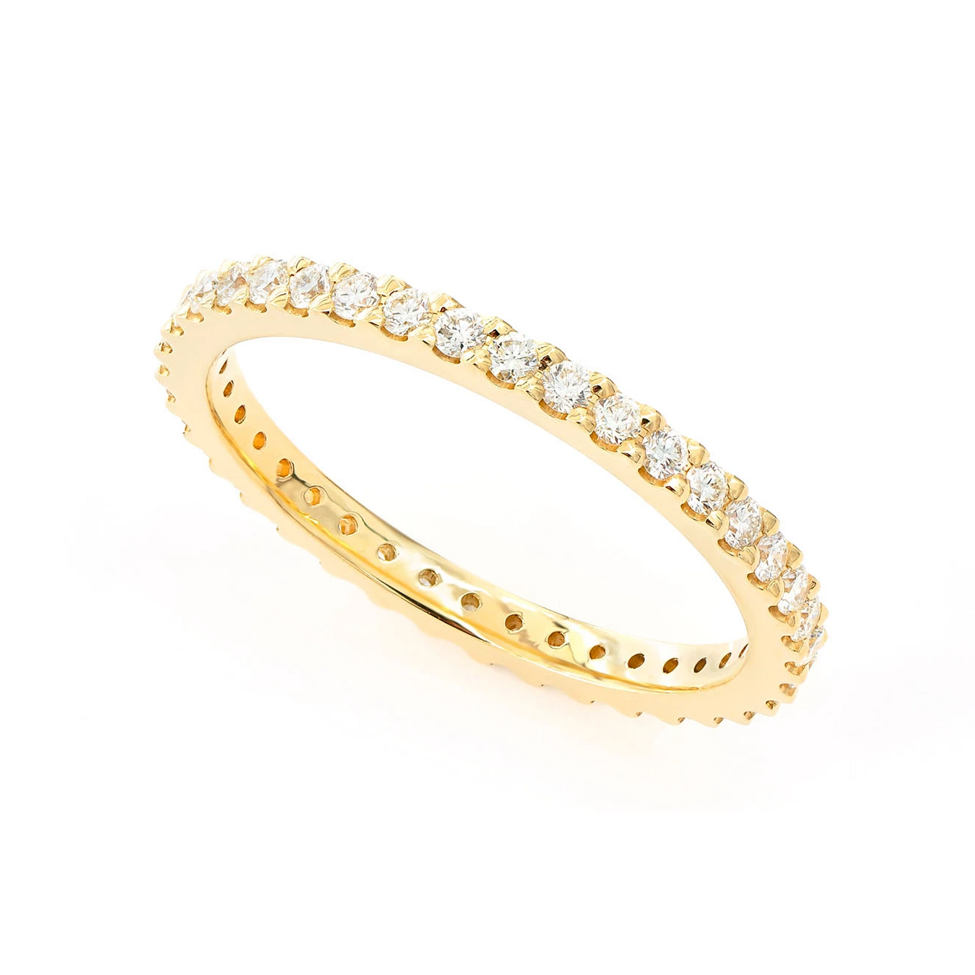 Eternity Diamond Ring in 14K yellow gold, angled view
