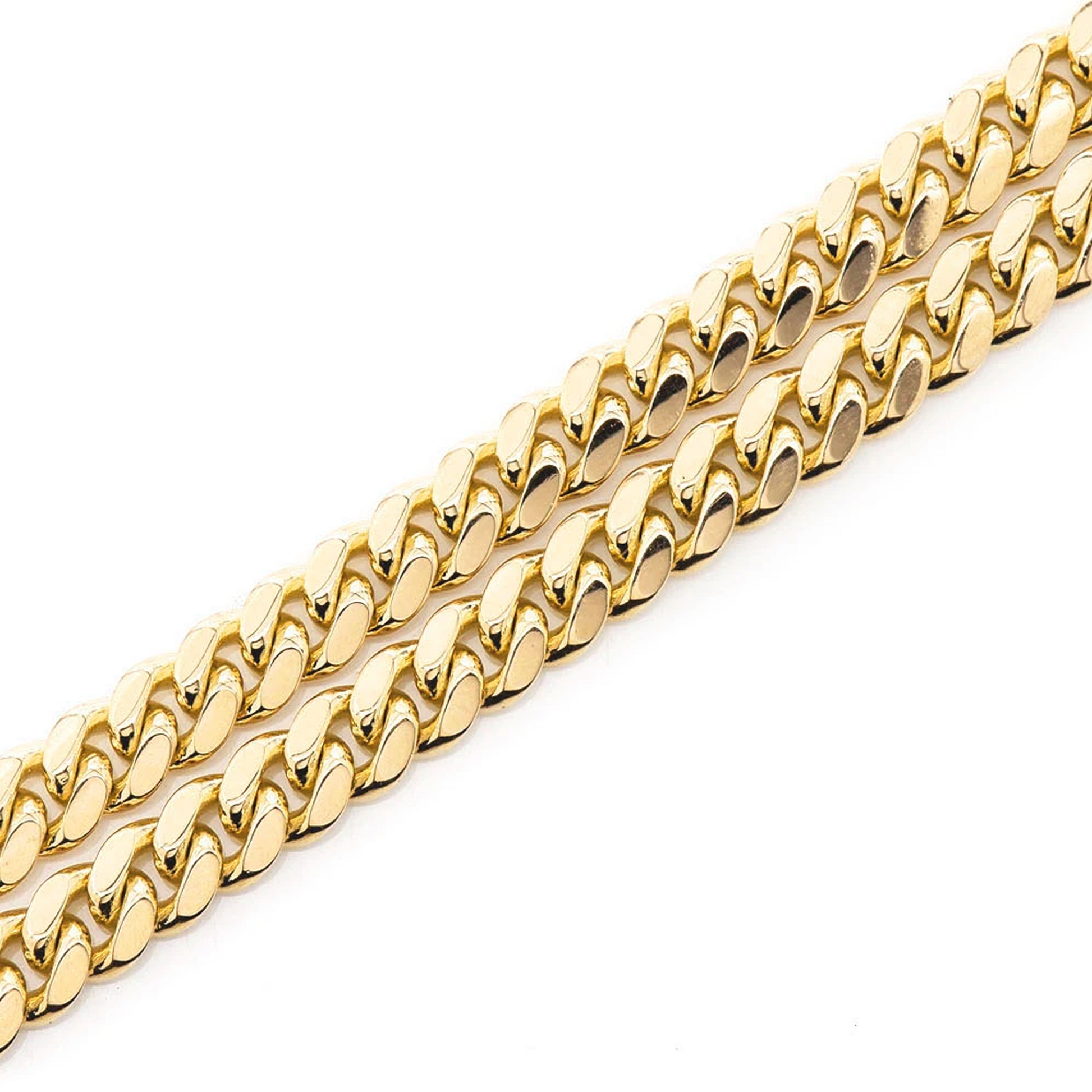 Miami Cuban Gold Chain in 14K yellow gold, 5mm width, detail view