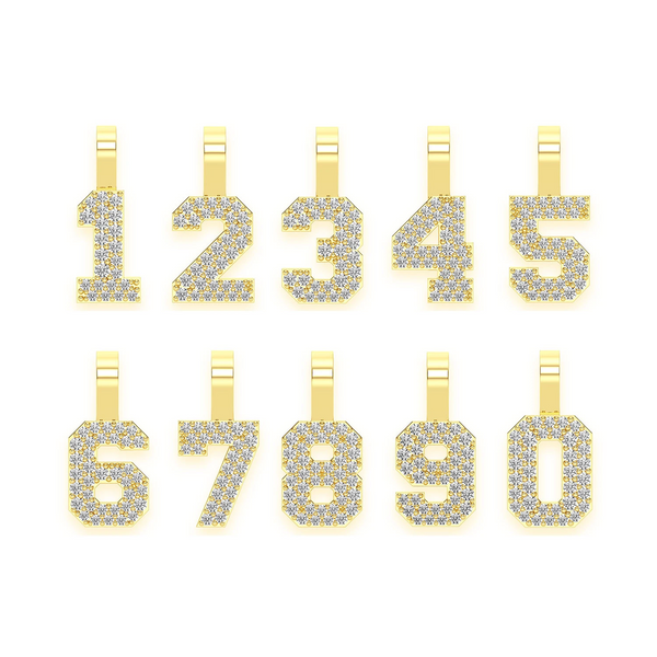 Small Jersey Number Diamond Pendant