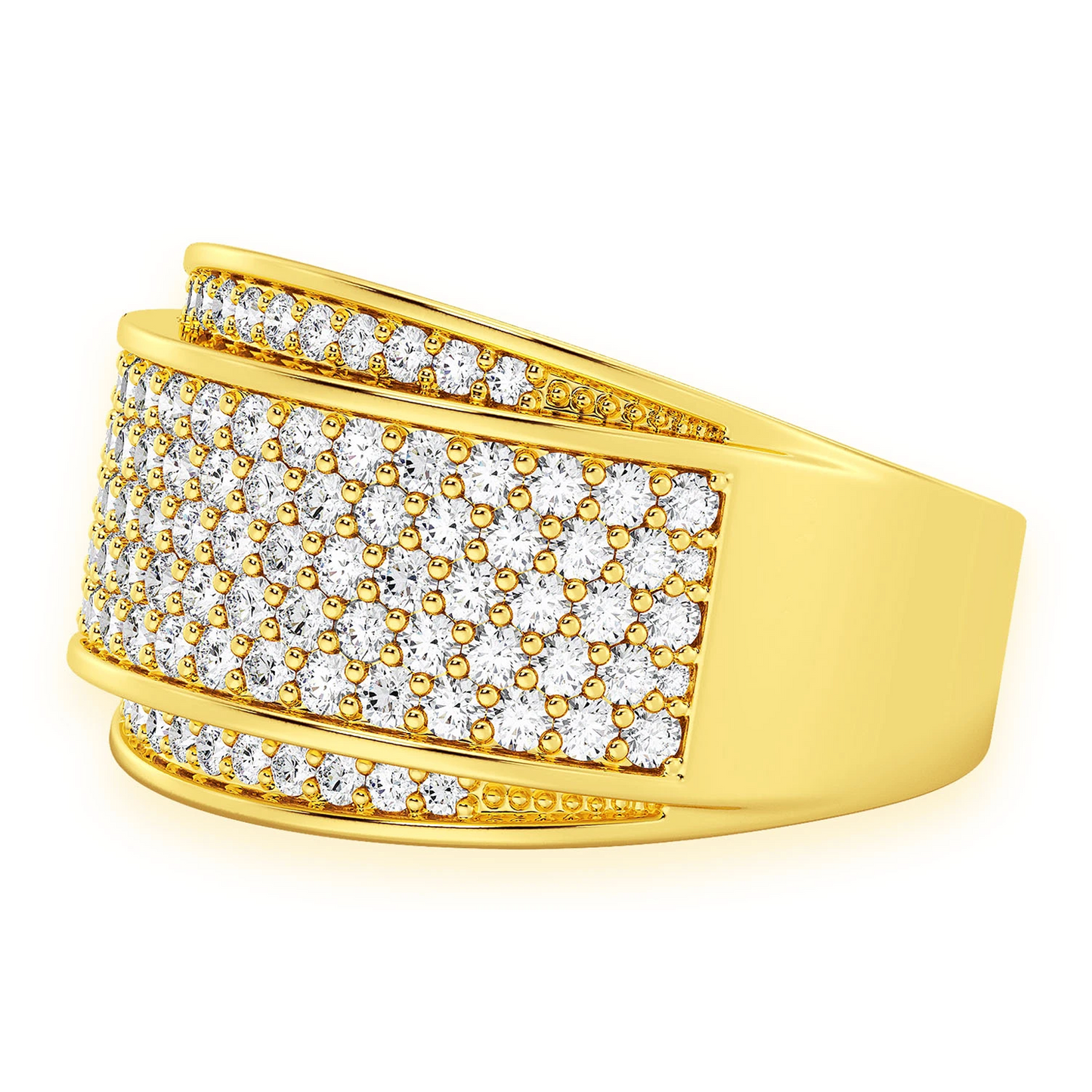 Bandana Diamond Ring in 14K yellow gold, detail view