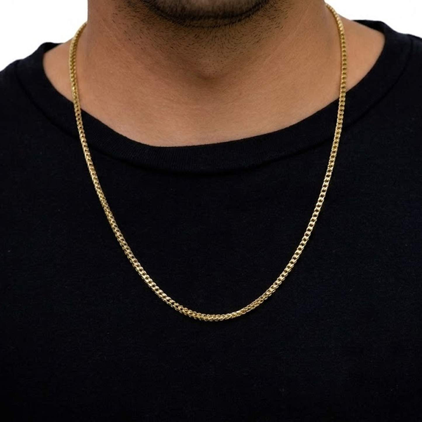 Franco Gold Chain in 14K yellow gold, 2.5mm width, alternate view