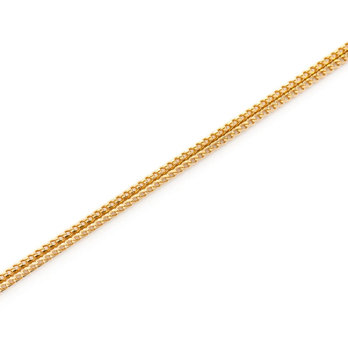 Franco Gold Chain in 14K yellow gold, 1mm width, detail view
