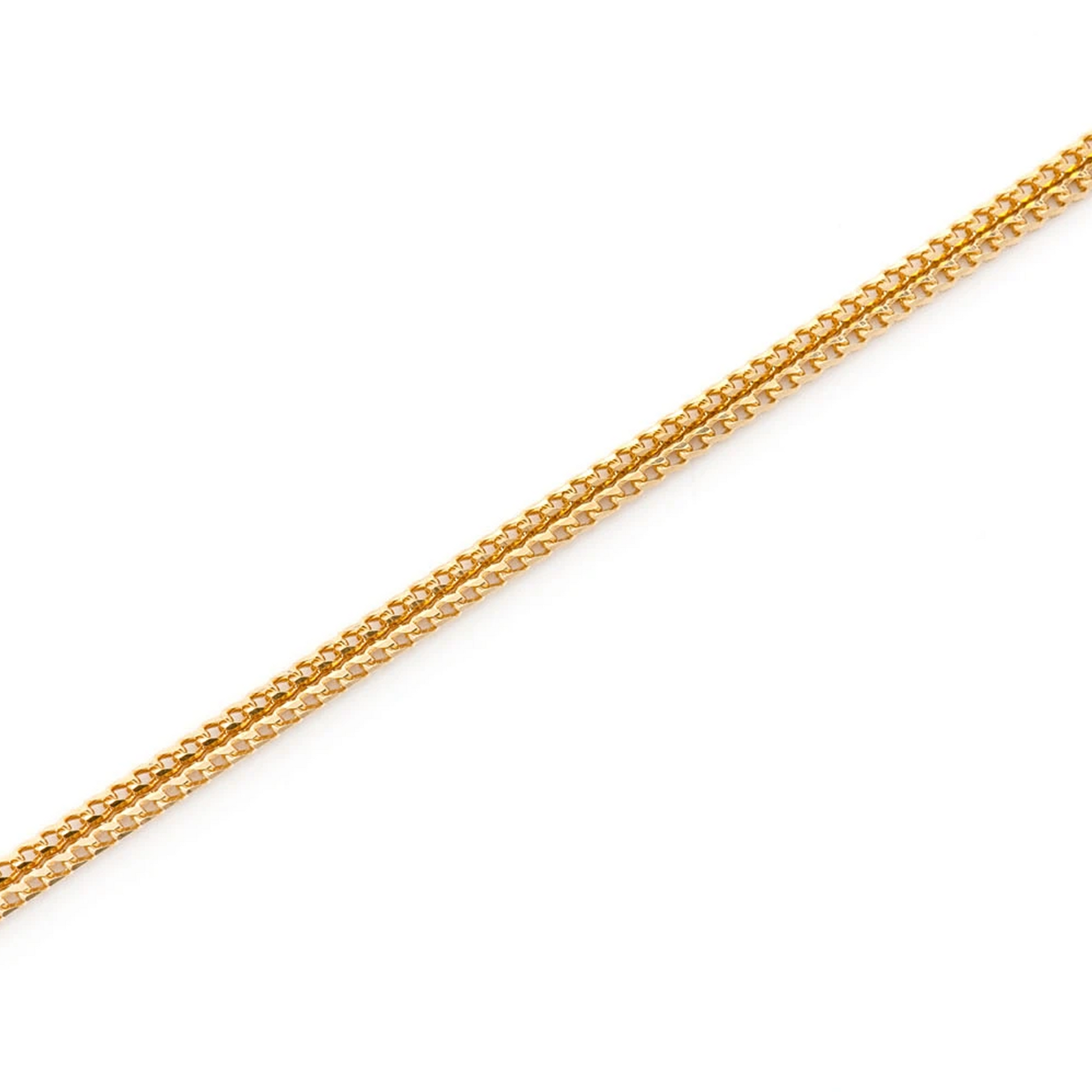 Franco Gold Chain in 14K yellow gold, 1mm width, detail view