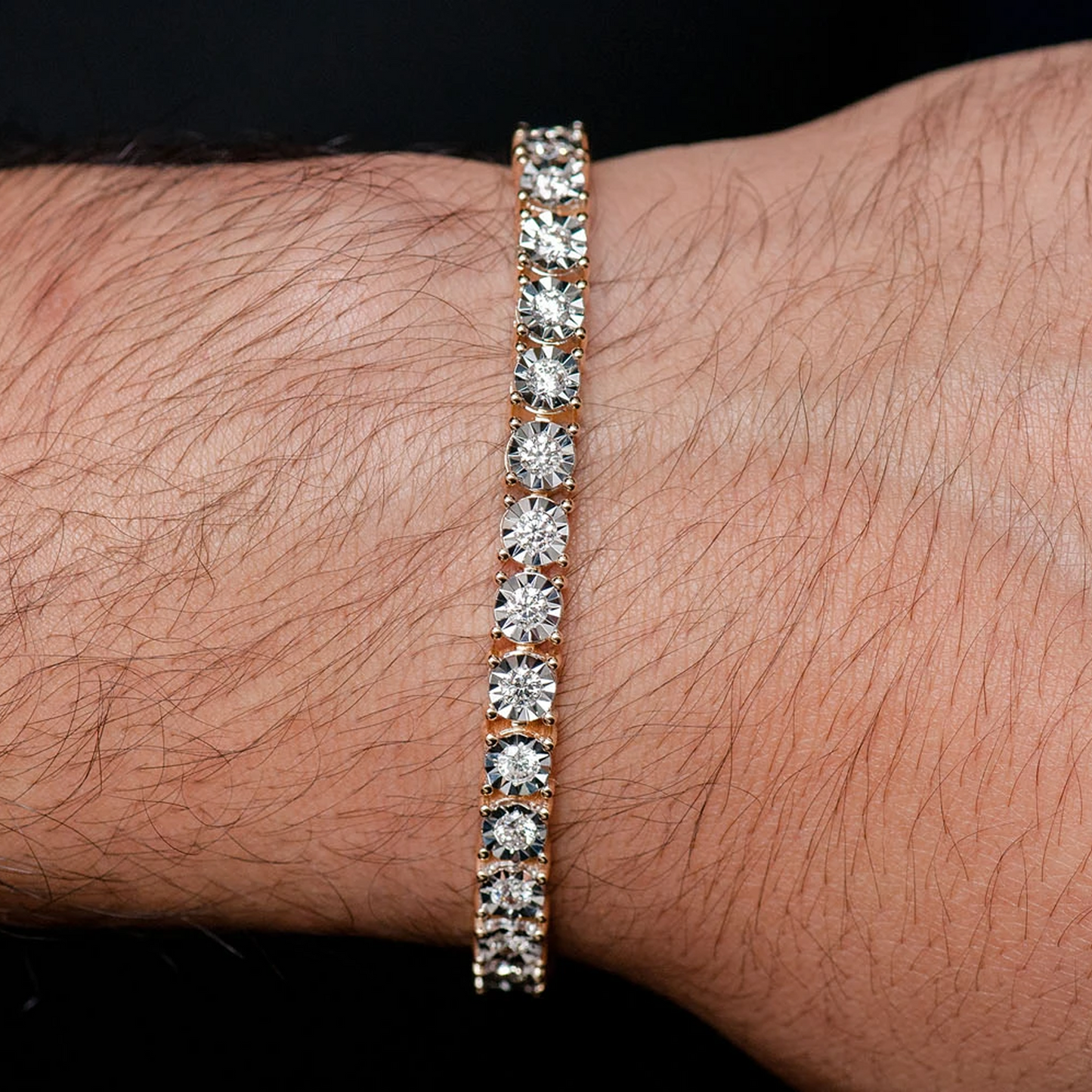 Miracle Diamond Tennis Bracelet in 14K rose gold, 12pt / 4.15ctw, alternate view
