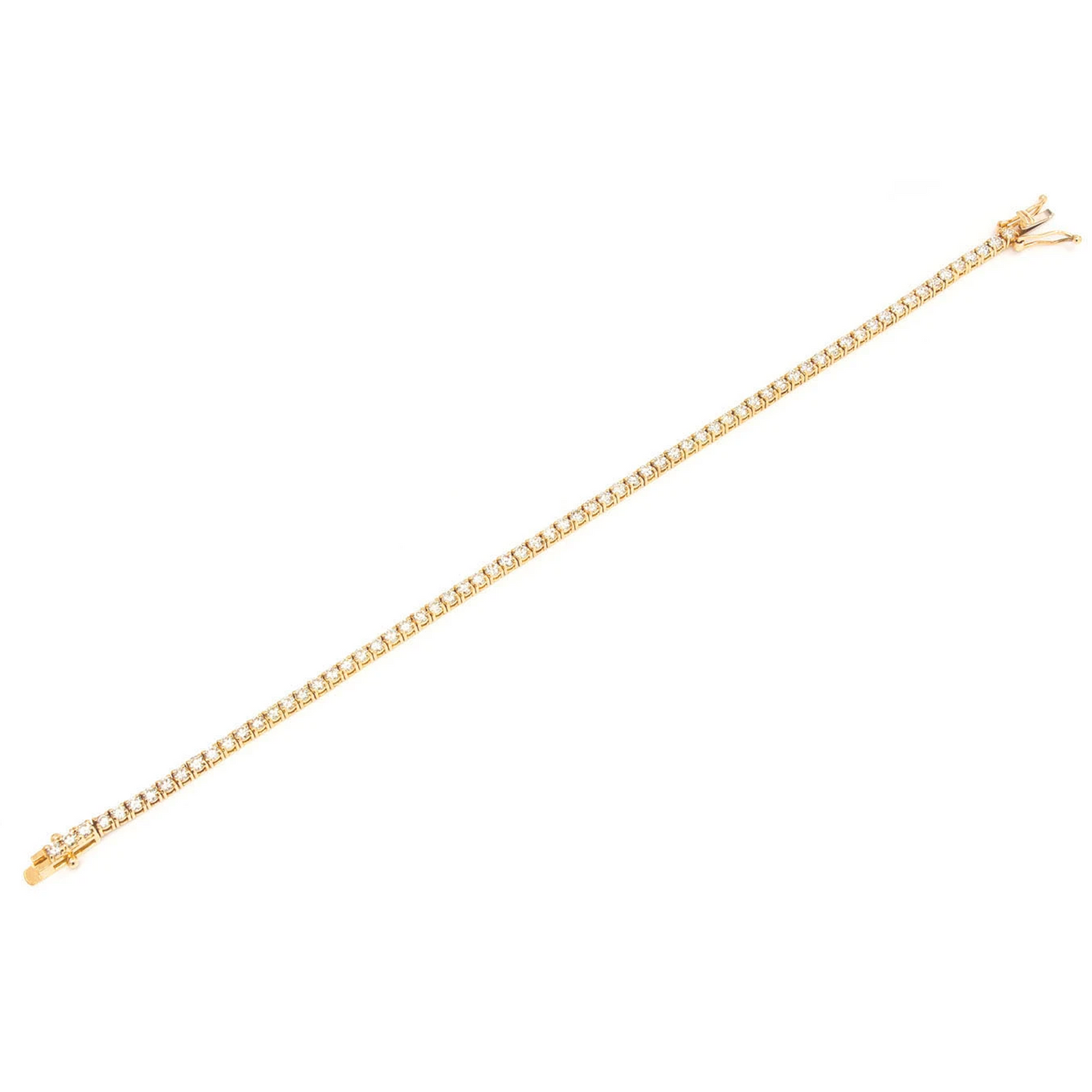 Prong Diamond Tennis Bracelet in 14K yellow gold, 5pt / 3.00ctw, alternate view