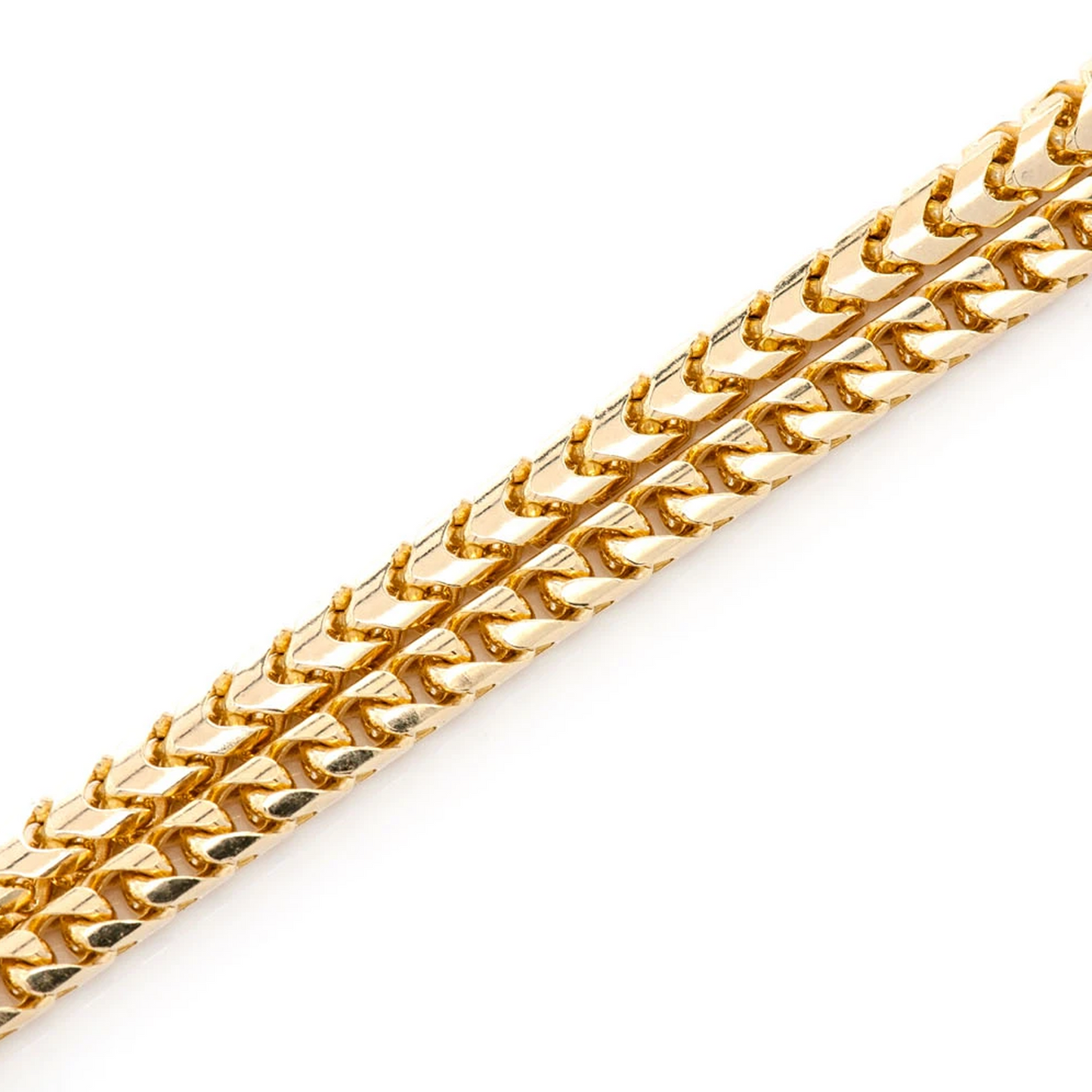 Franco Gold Chain in 14K yellow gold, 4mm width, full-length view