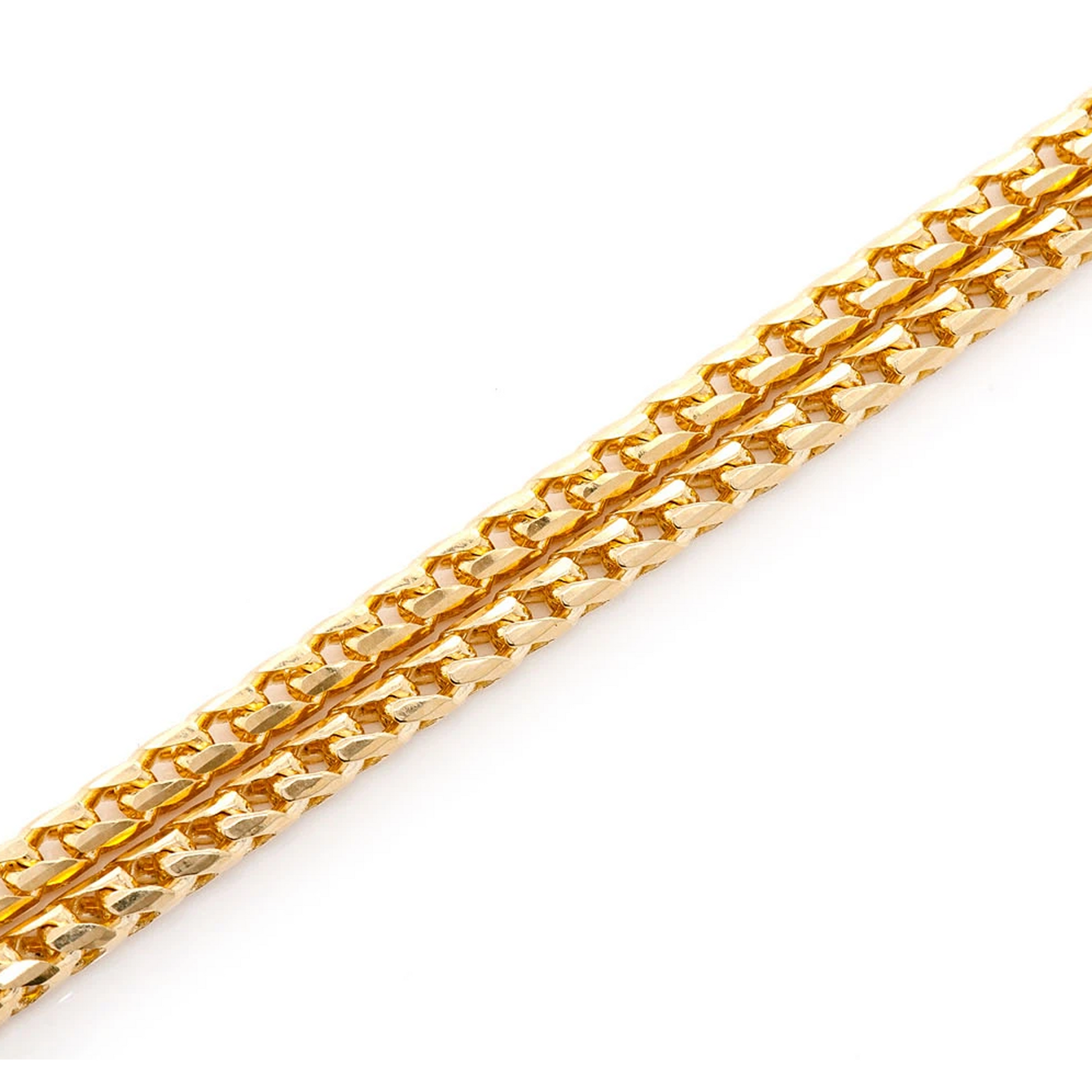 Franco Gold Chain in 14K yellow gold, 3.5mm width, full-length view