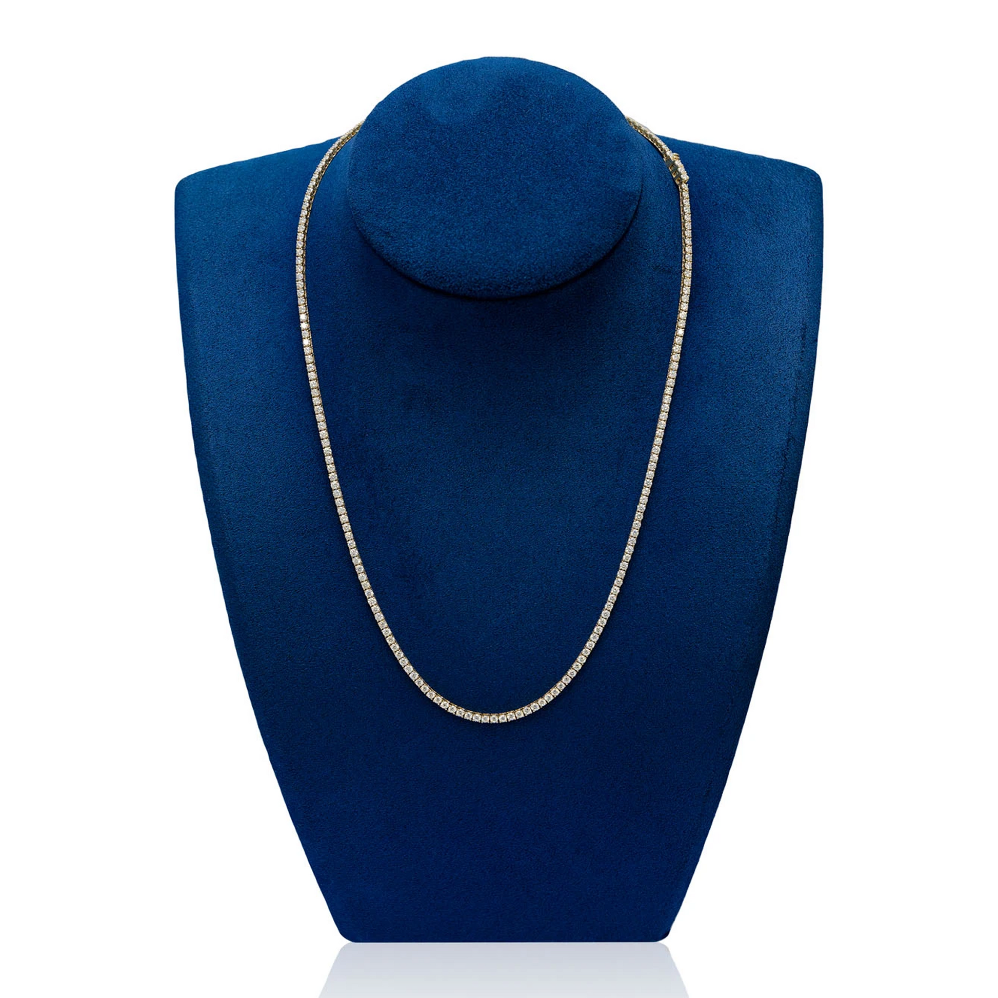 Prong Diamond Tennis Necklace in 14K yellow gold, 5pt / 11.00ctw, alternate view