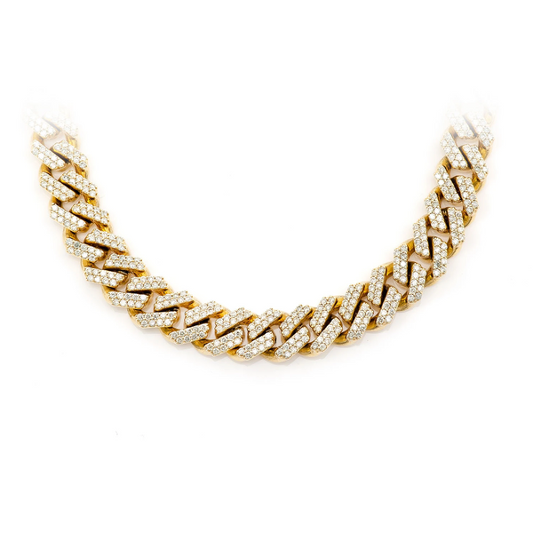 Raised Cuban Diamond Necklace