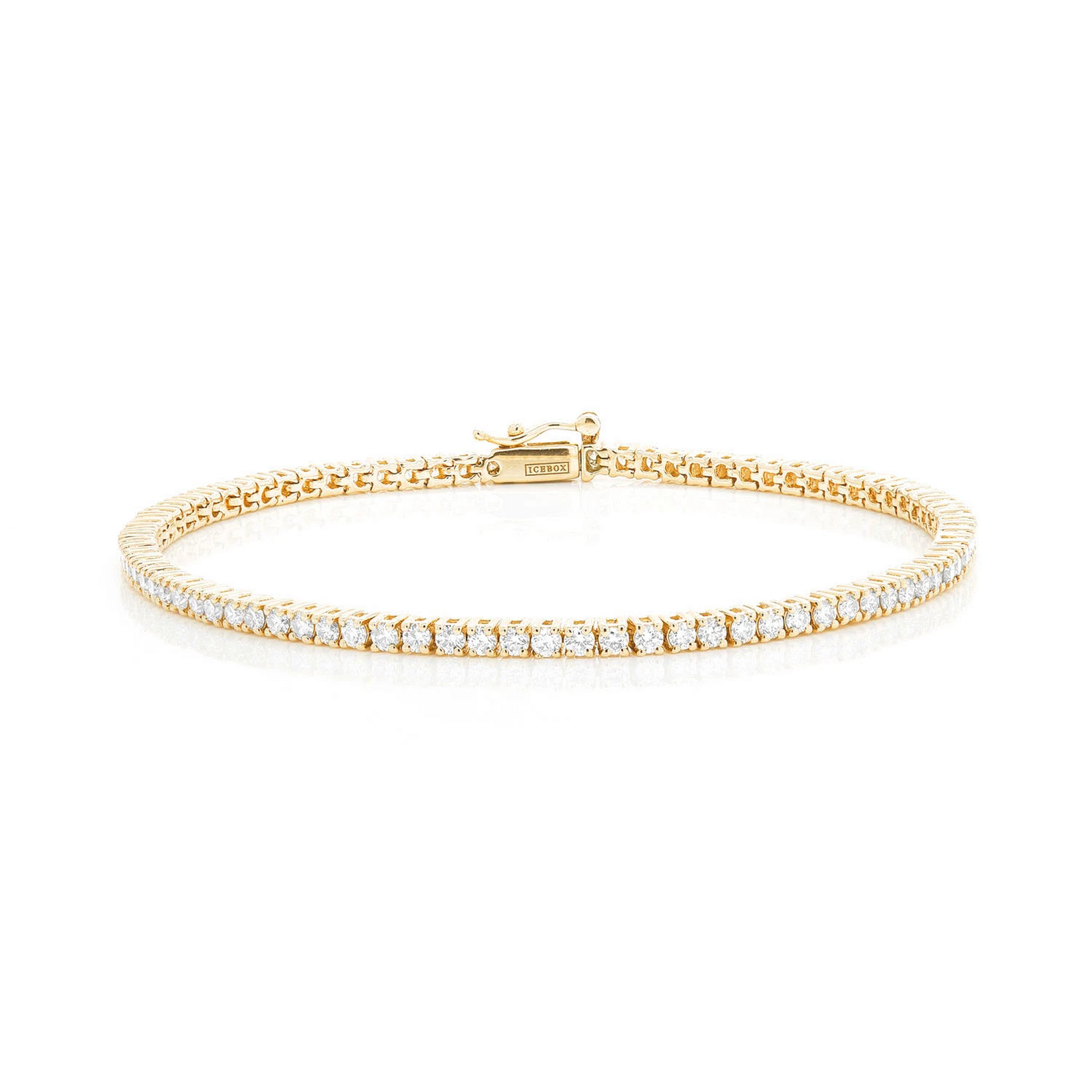 Prong Diamond Tennis Bracelet in 14K yellow gold, 2pt / 2.00ctw, front view