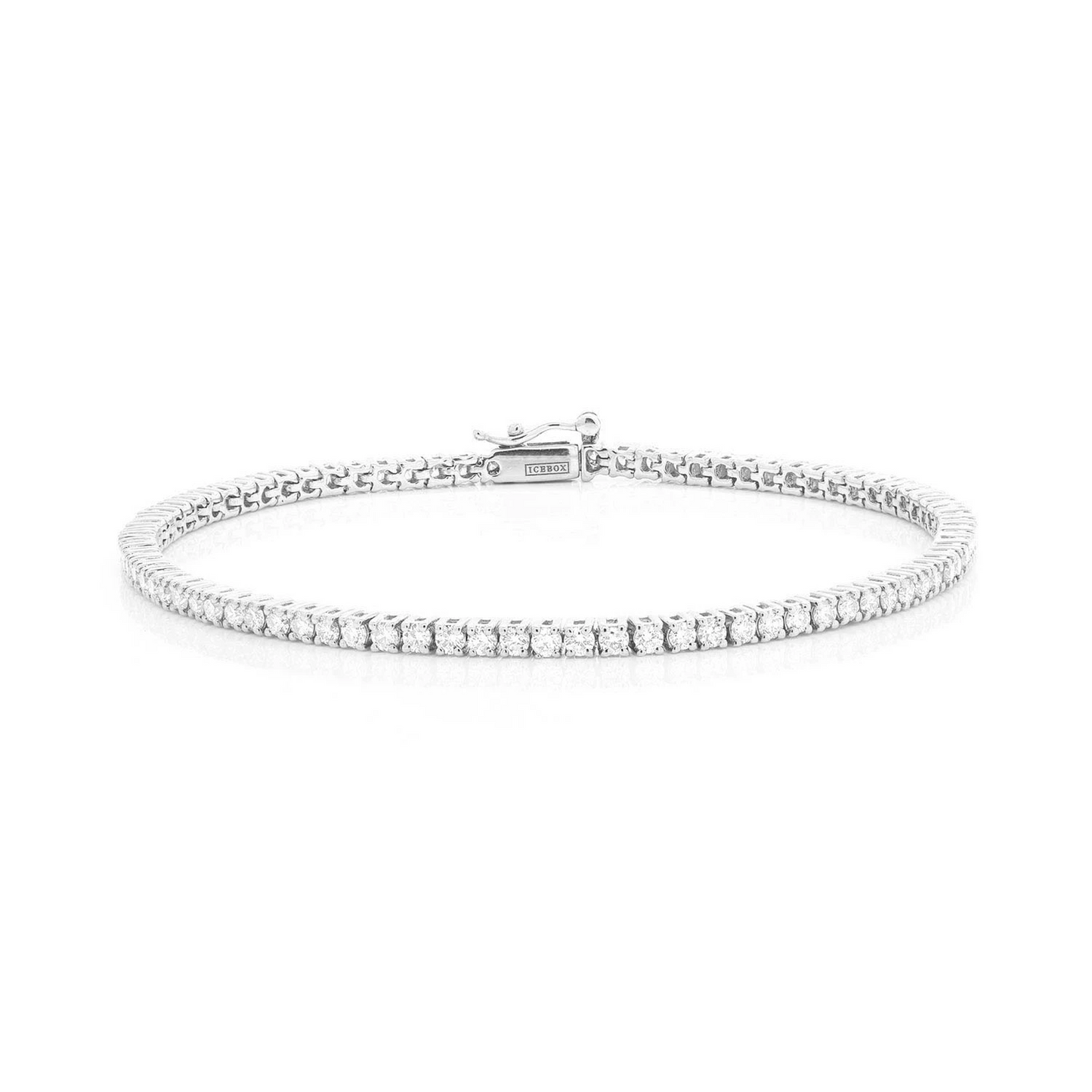 Prong Diamond Tennis Bracelet in 14K white gold, 2pt / 2.00ctw, front view