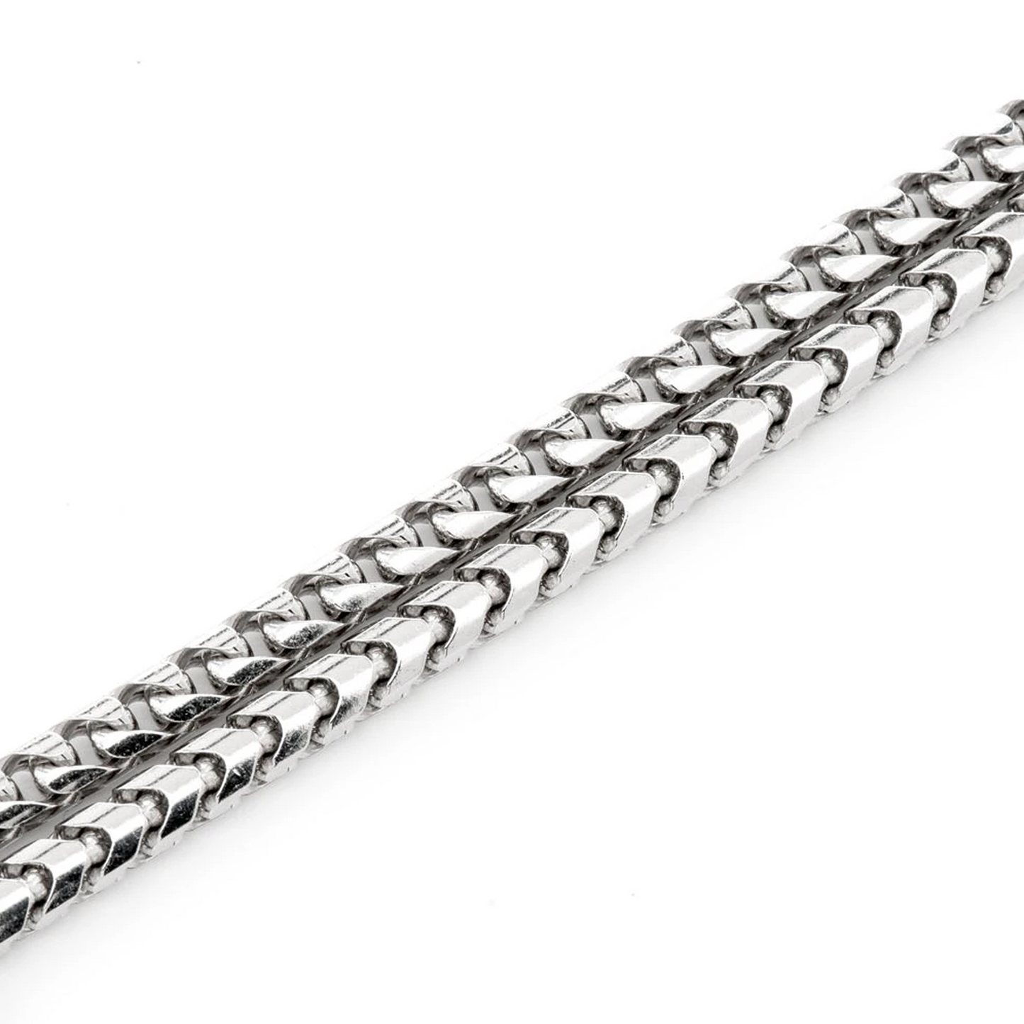 Franco Gold Chain in 14K white gold, 4mm width, detail view