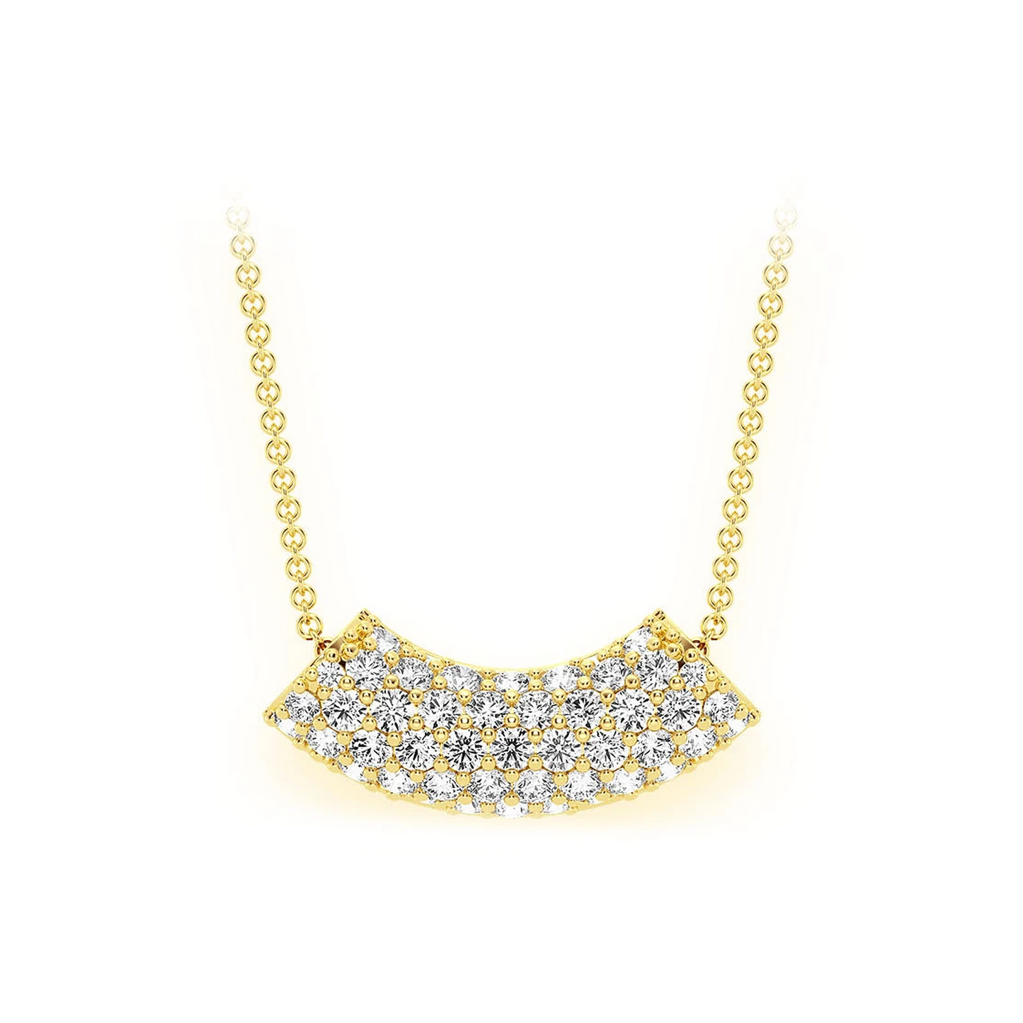 Noodle Diamond Pavé Pendant in 14K yellow gold, front view