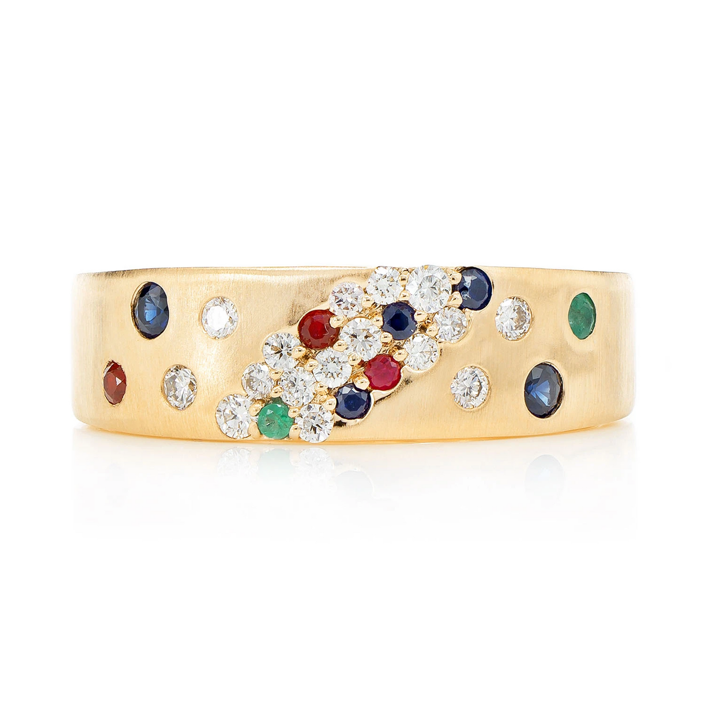 Scattered Cluster Multi Gem and Diamond Band Ring
