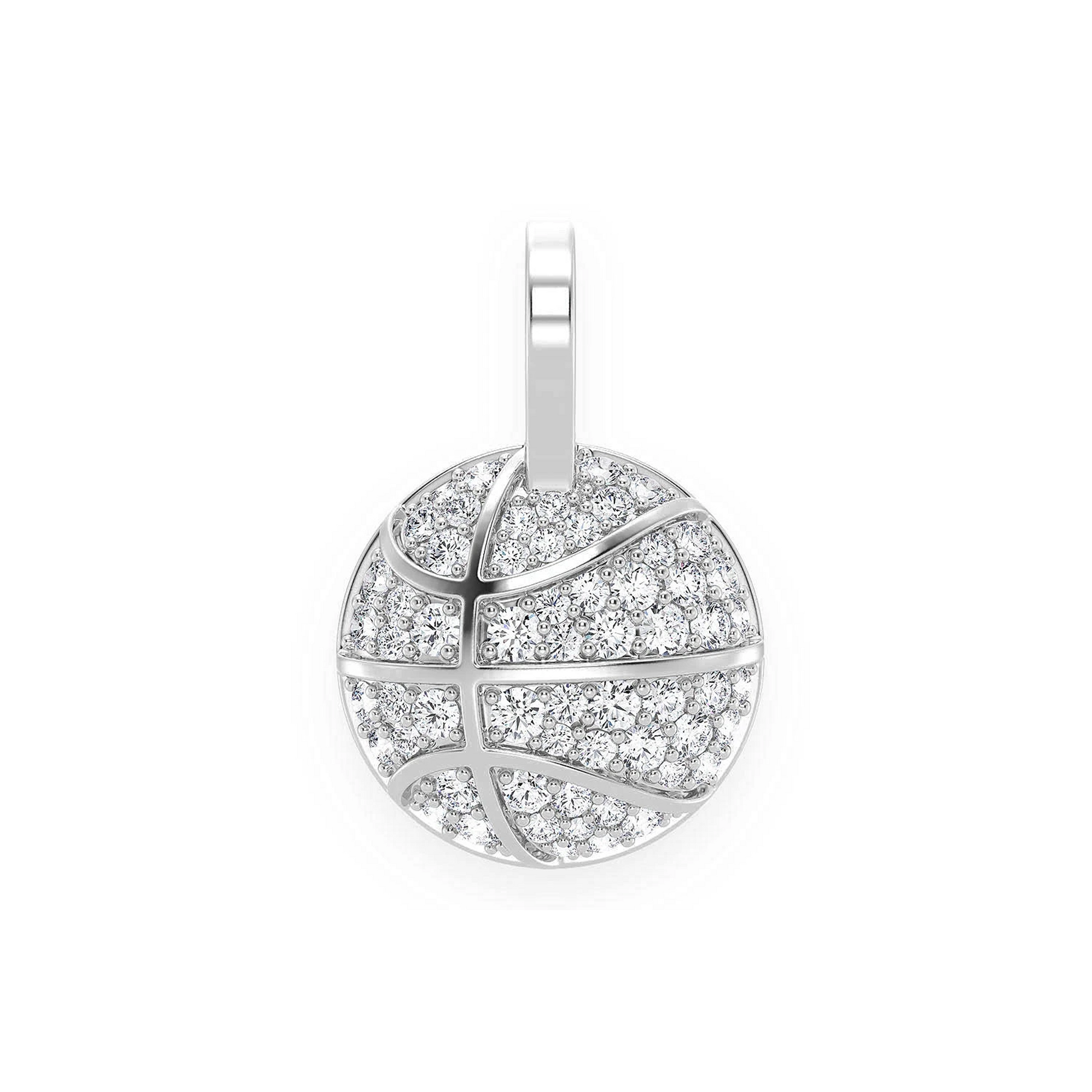 Basketball Diamond Pendant in 14K white gold, Entry | 0.40ctw, front view