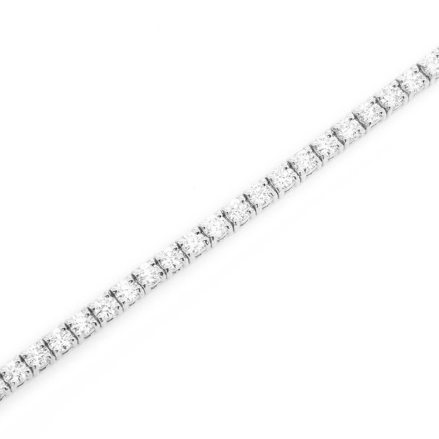 Prong Diamond Tennis Bracelet in 14K white gold, 4pt / 3.75ctw, detail view