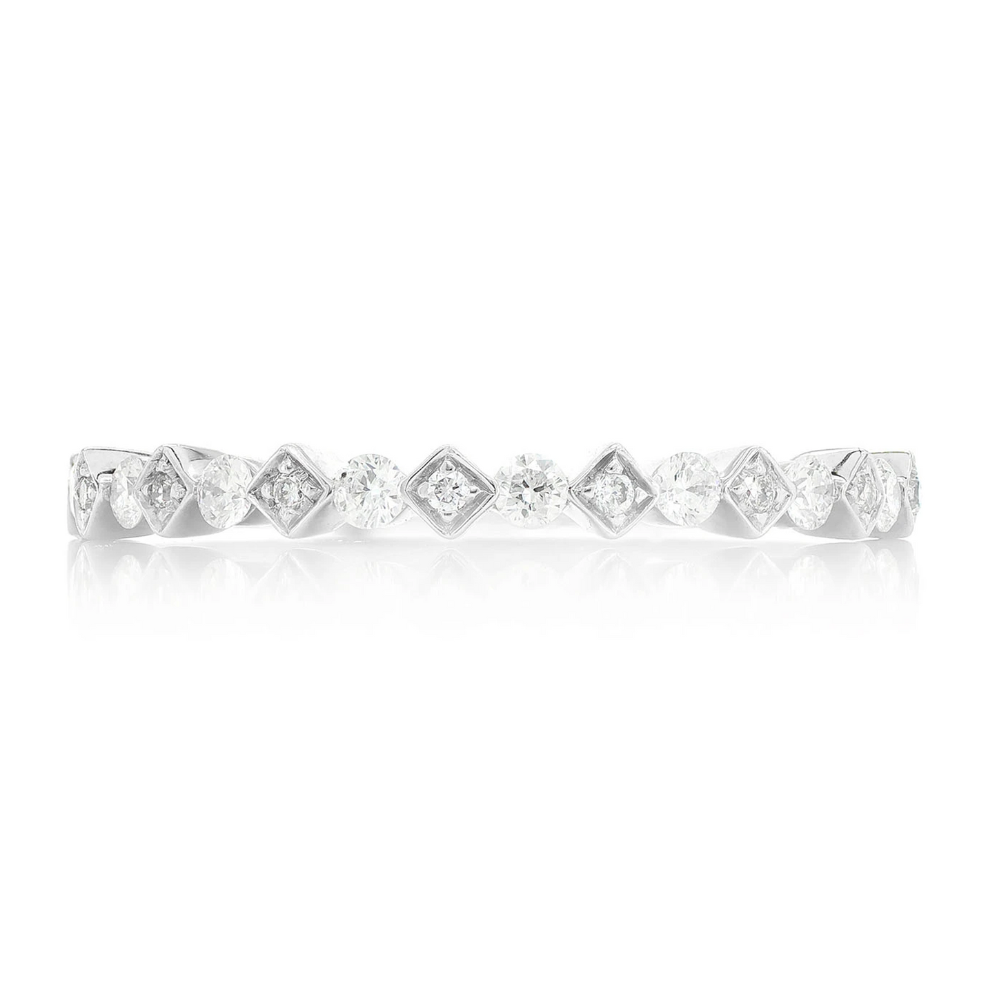 Stackable Wedding Band Ring in 14K white gold, front view