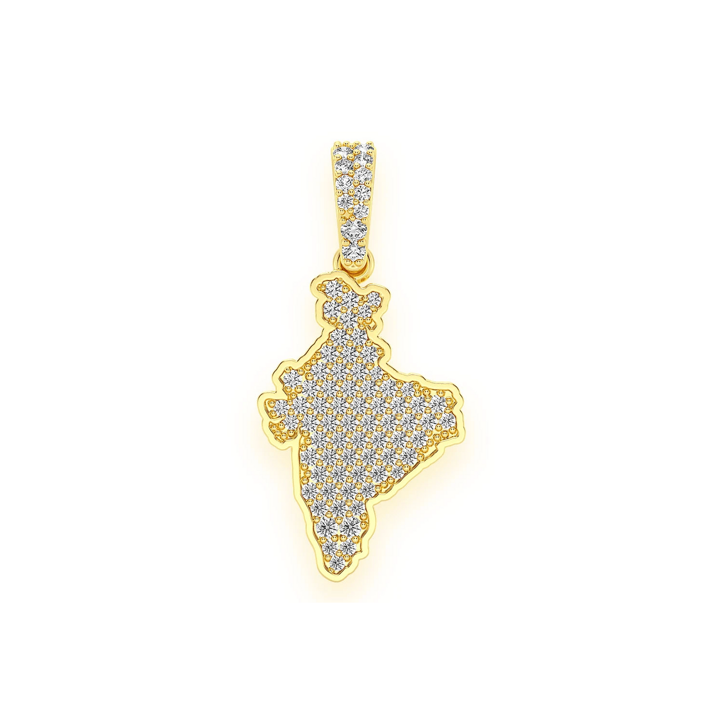 India Diamond Pendant in 14K yellow gold, front view