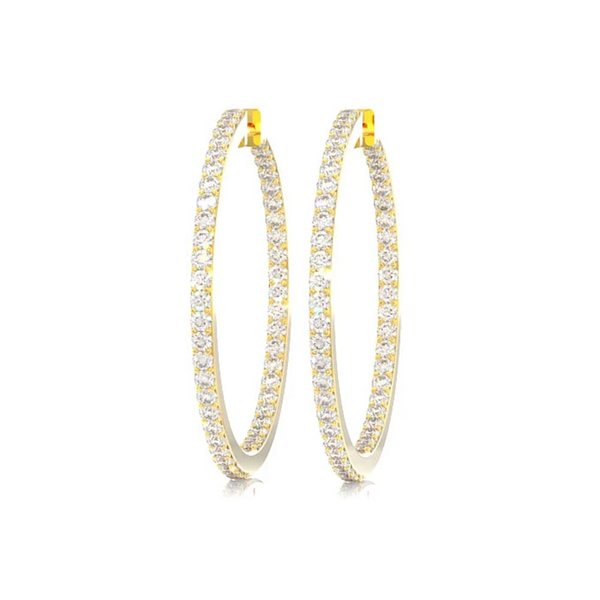 Large Inside-Out Diamond Hoop Earrings
