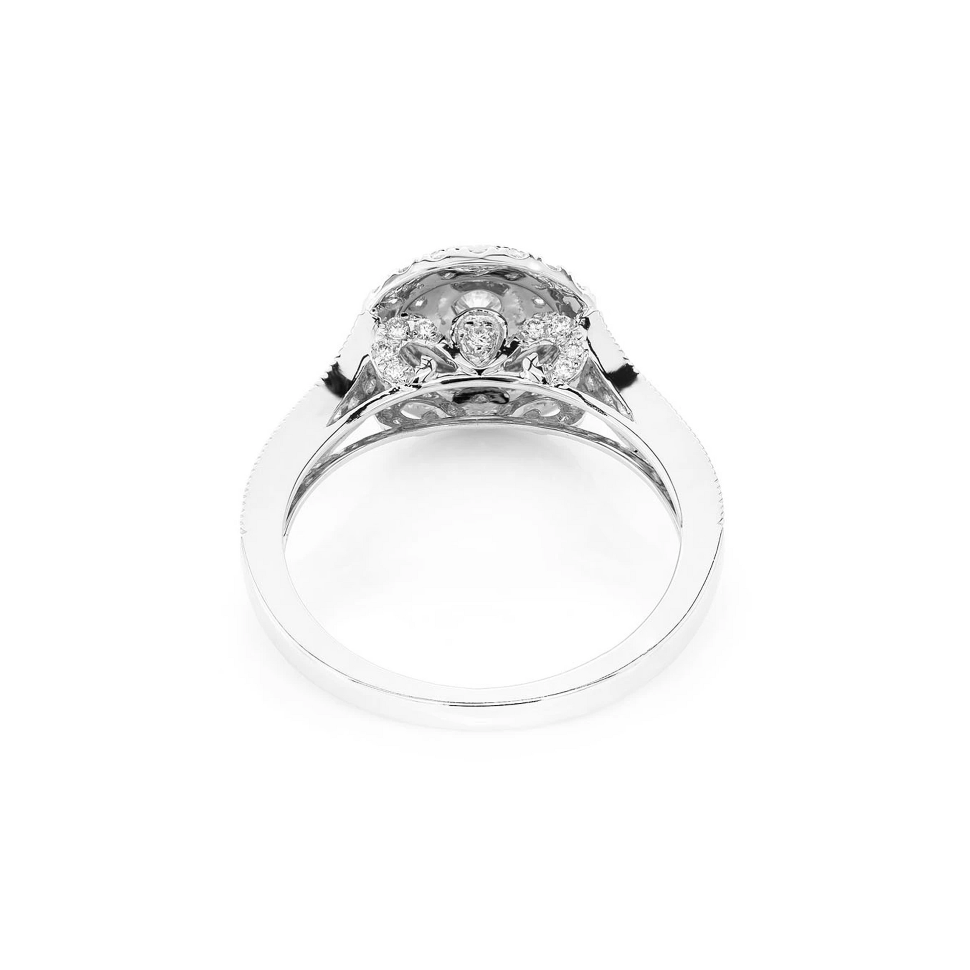 Two Tier Round Diamond Ring in 14K white gold, alternate view