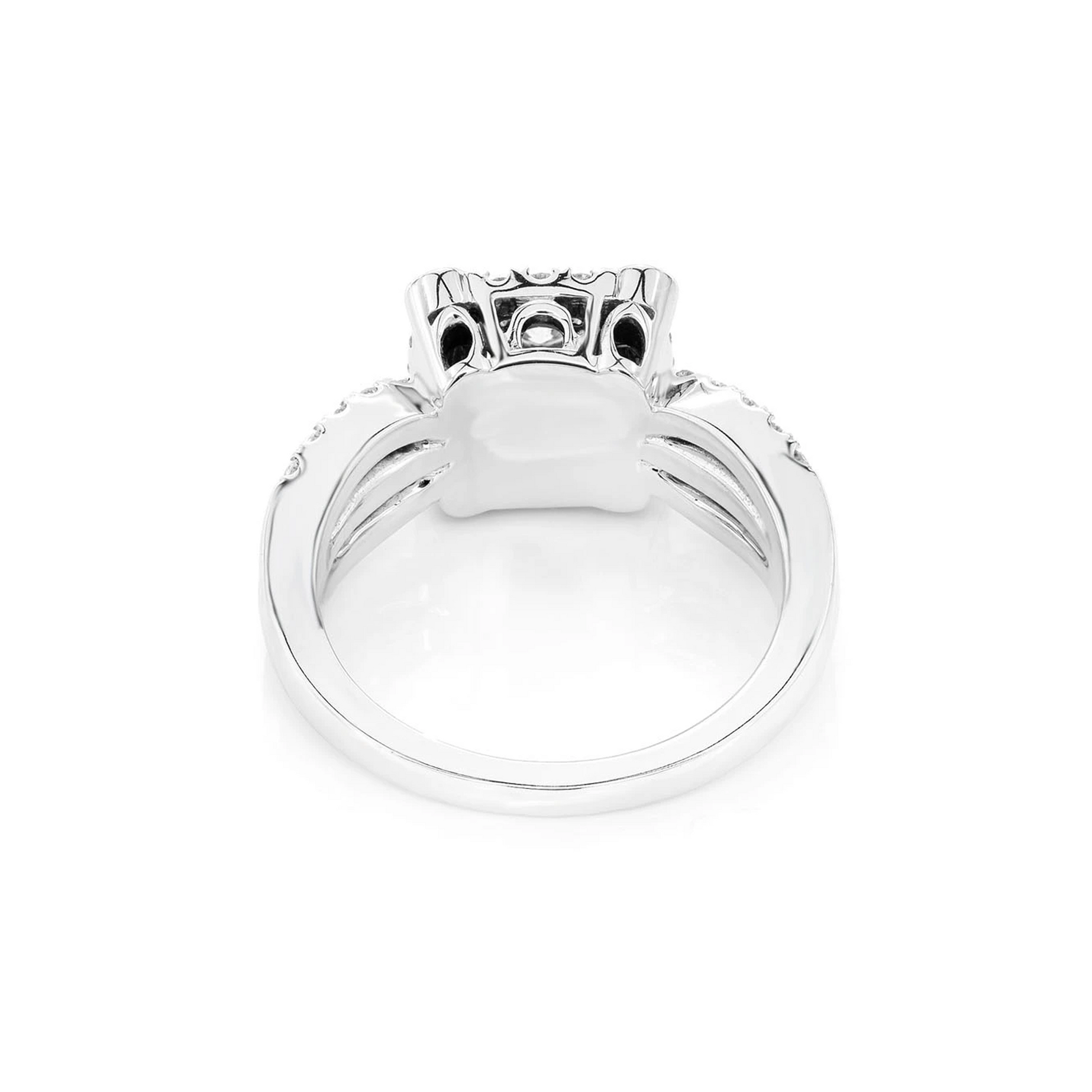 Two Tier Diamond Ring in 14K white gold, alternate view