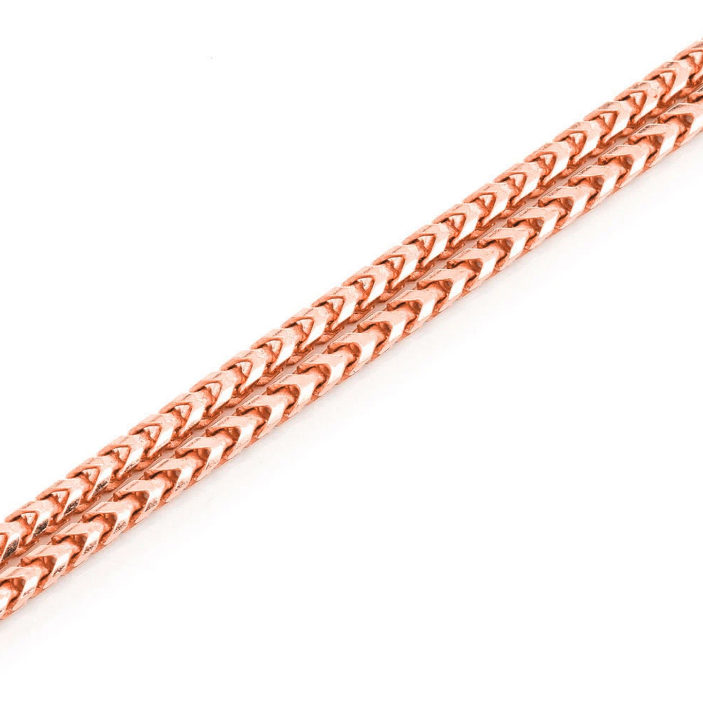 Franco Gold Chain in 14K rose gold, 2mm width, detail view