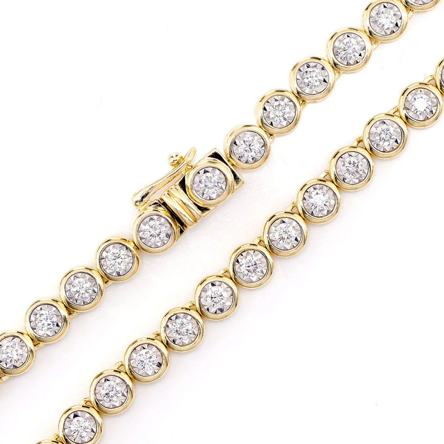 Bezel Miracle Set Diamond Tennis Necklace