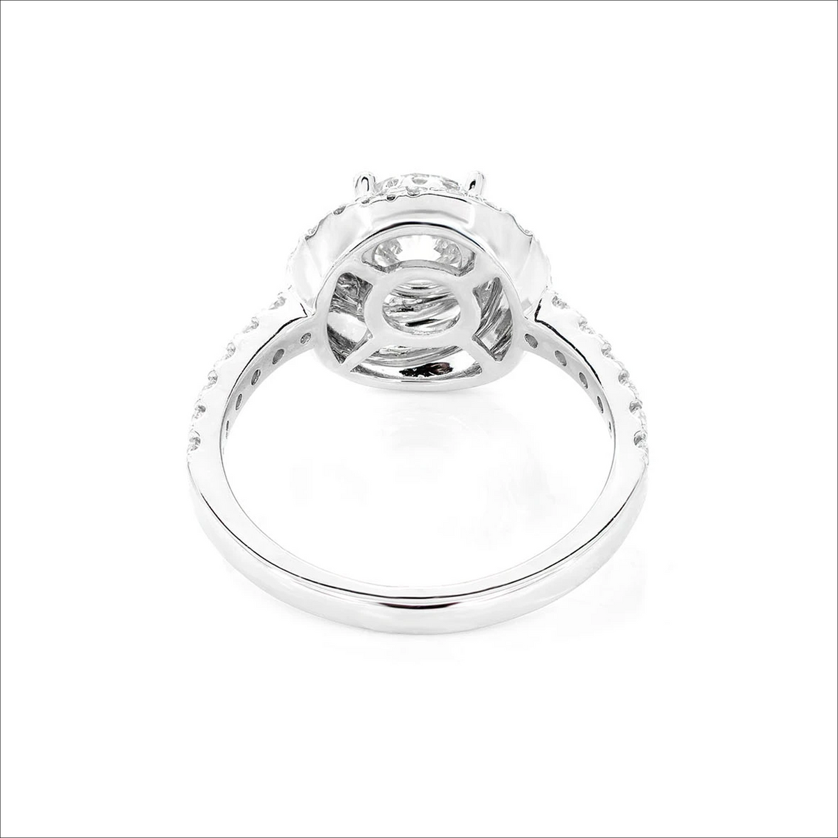 Knotted halo ring in 14K white gold, gallery view