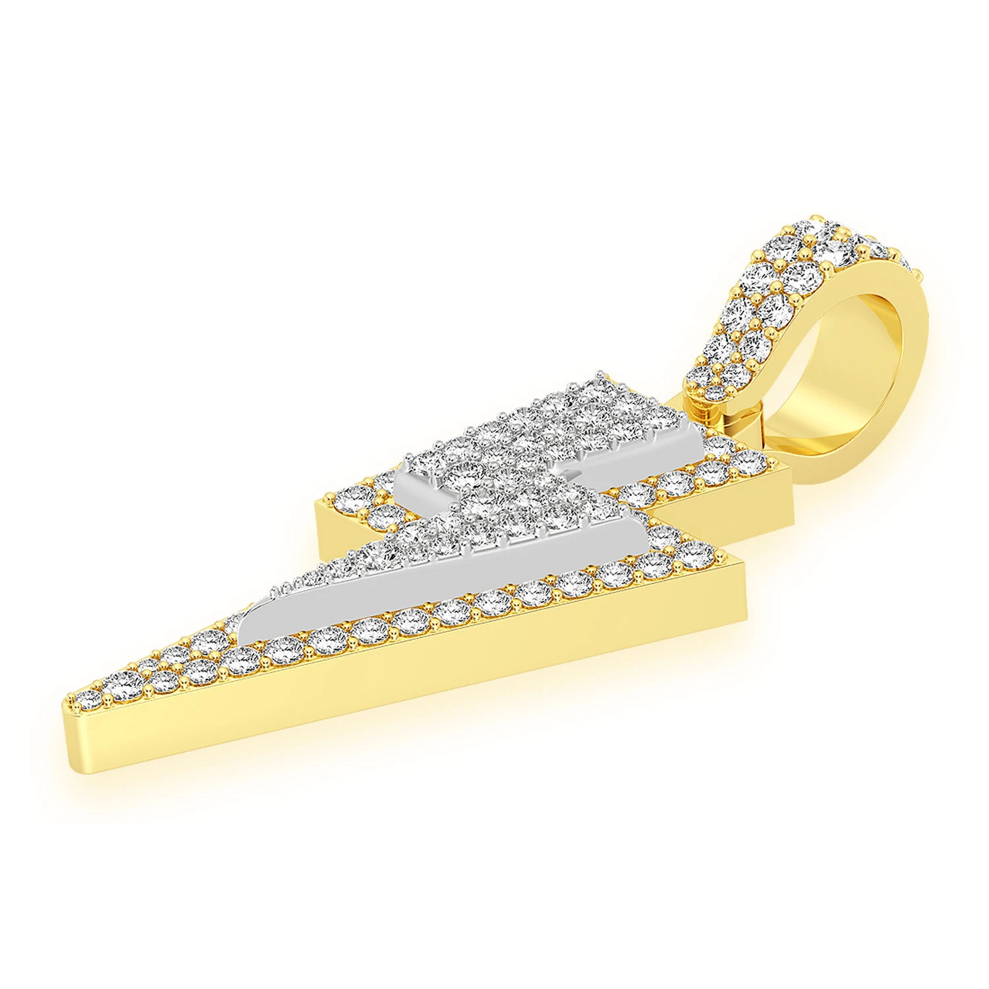 Super Lightning Pendant in 14K yellow gold, Large | 1.25ctw, detail view