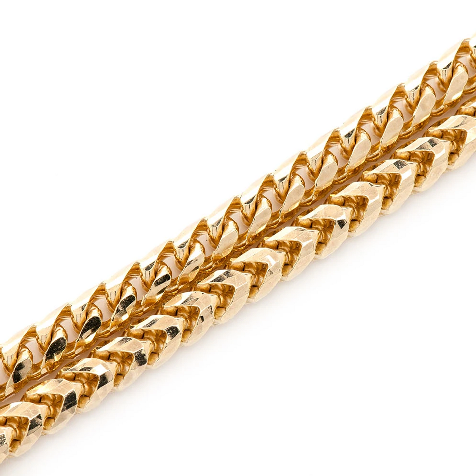 Franco Gold Chain in 14K yellow gold, 5mm width, full-length view