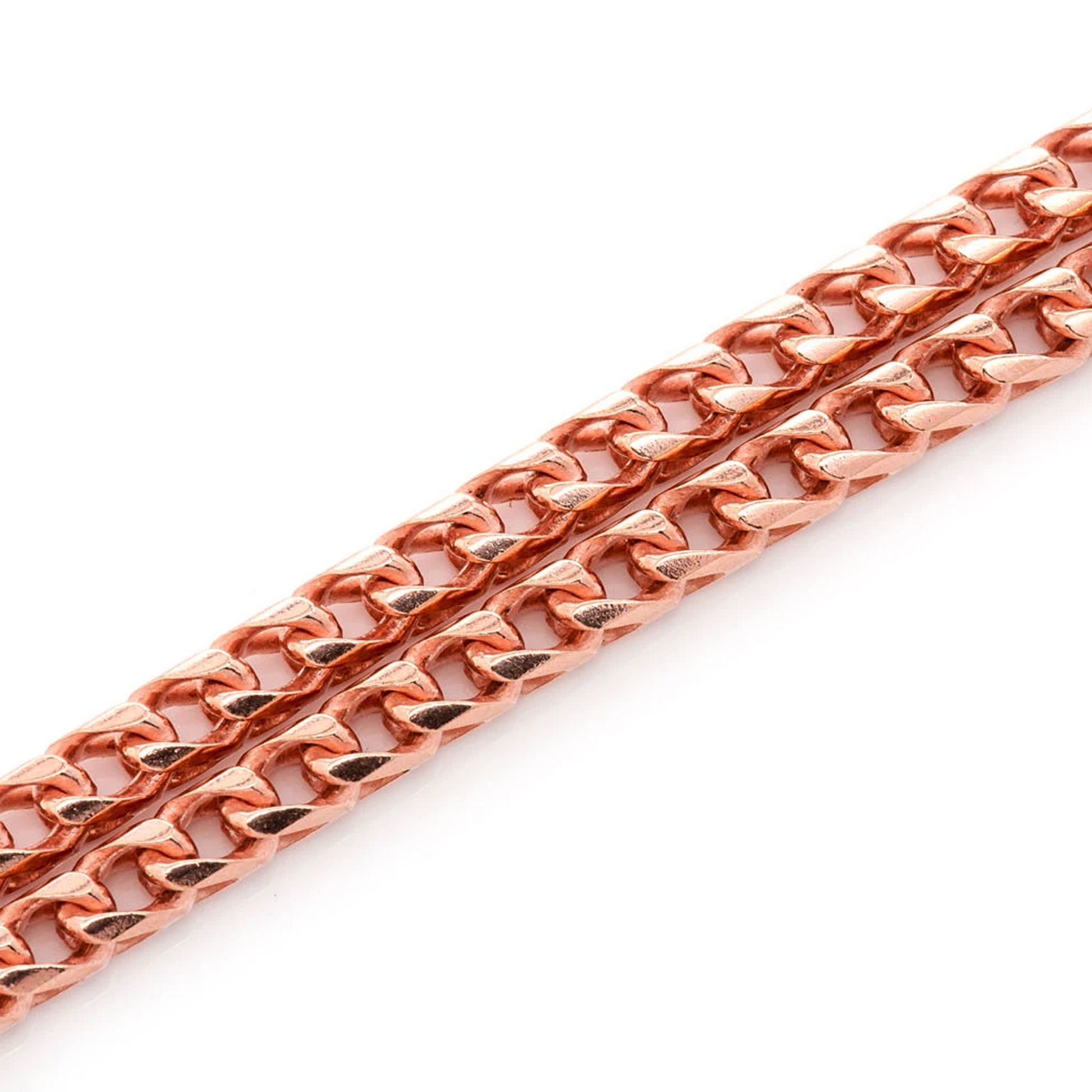 Franco Gold Chain in 14K rose gold, 5mm width, full-length view