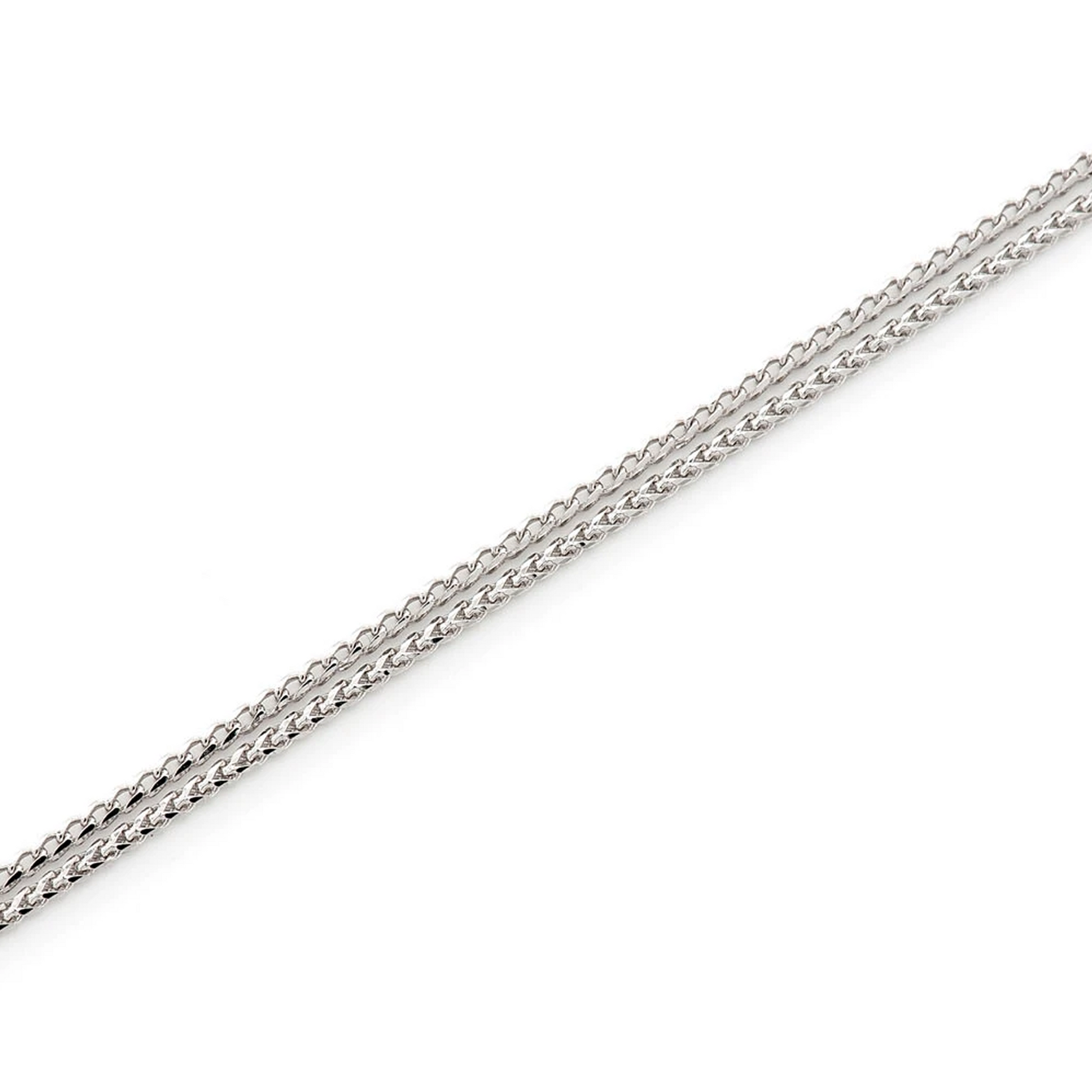 Franco Gold Chain in 14K white gold, 1mm width, full-length view