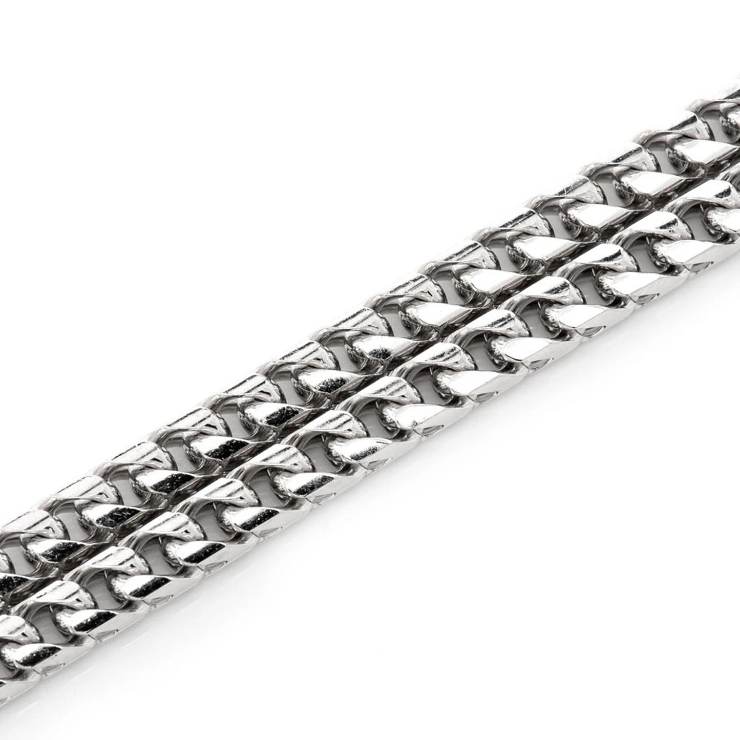 Franco Gold Chain in 14K white gold, 5mm width, full-length view